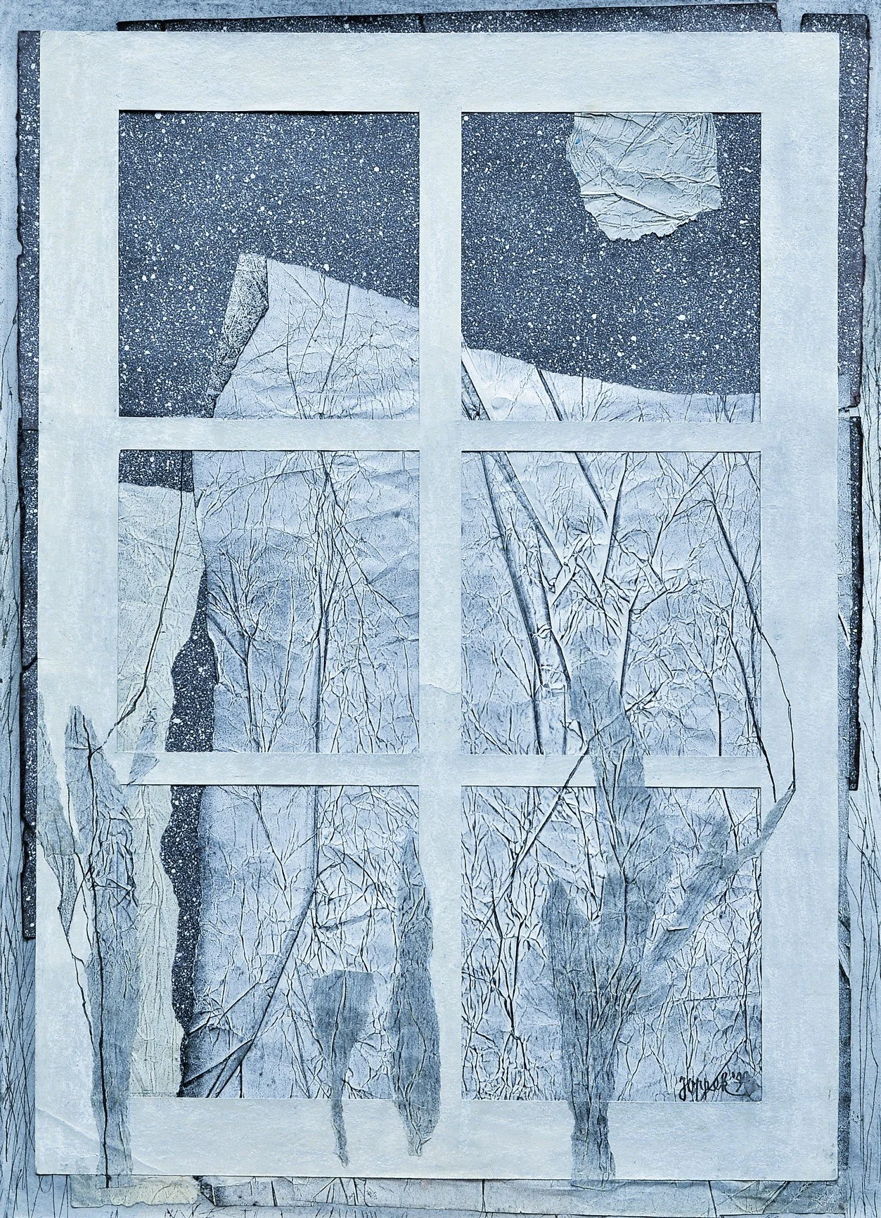 “THE WINTER WINDOWS OF MY CHILDHOOD.
JOPPEK 98”, 2017 BY DANUTA JOPPEK
80 CM X 60 CM. COLLAGE, PASTELS.
-
LOCATION: GDAŃSK
