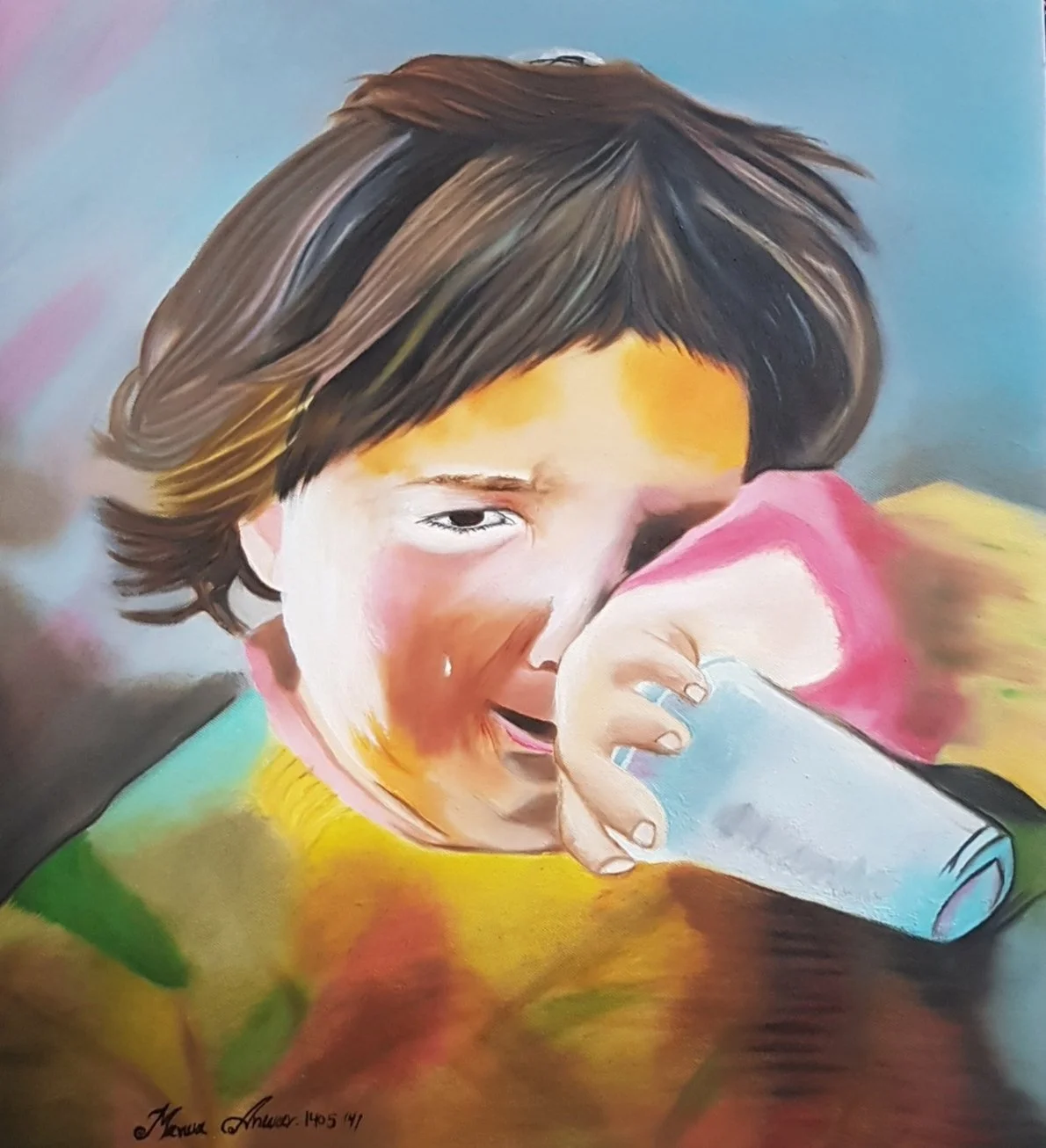 Marwa Anwar

"Cradle of Fractured Realities" 
Oil on canvas
40 x 50 cm