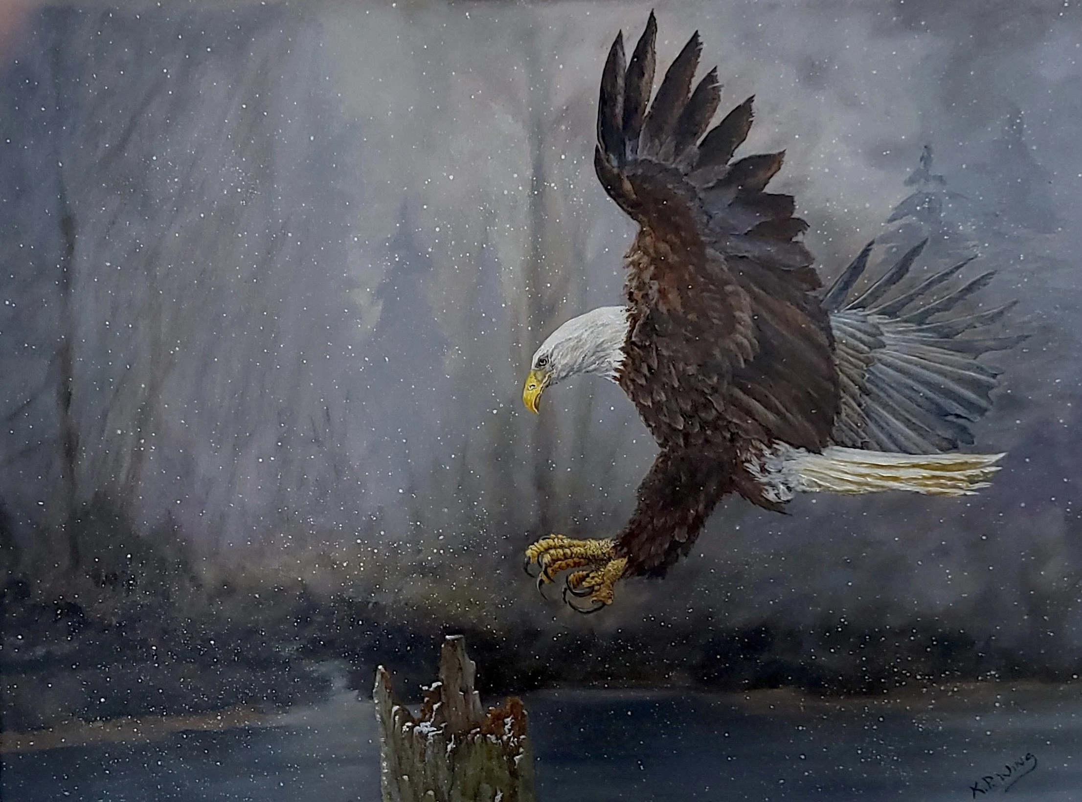 “First Snow,” 24 x 18 in, oil on canvas