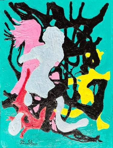 Steve Shear - 
Pennsylvania.

"Stampede (Gloil Technique)" 
Oil on Board
24 x 32 in