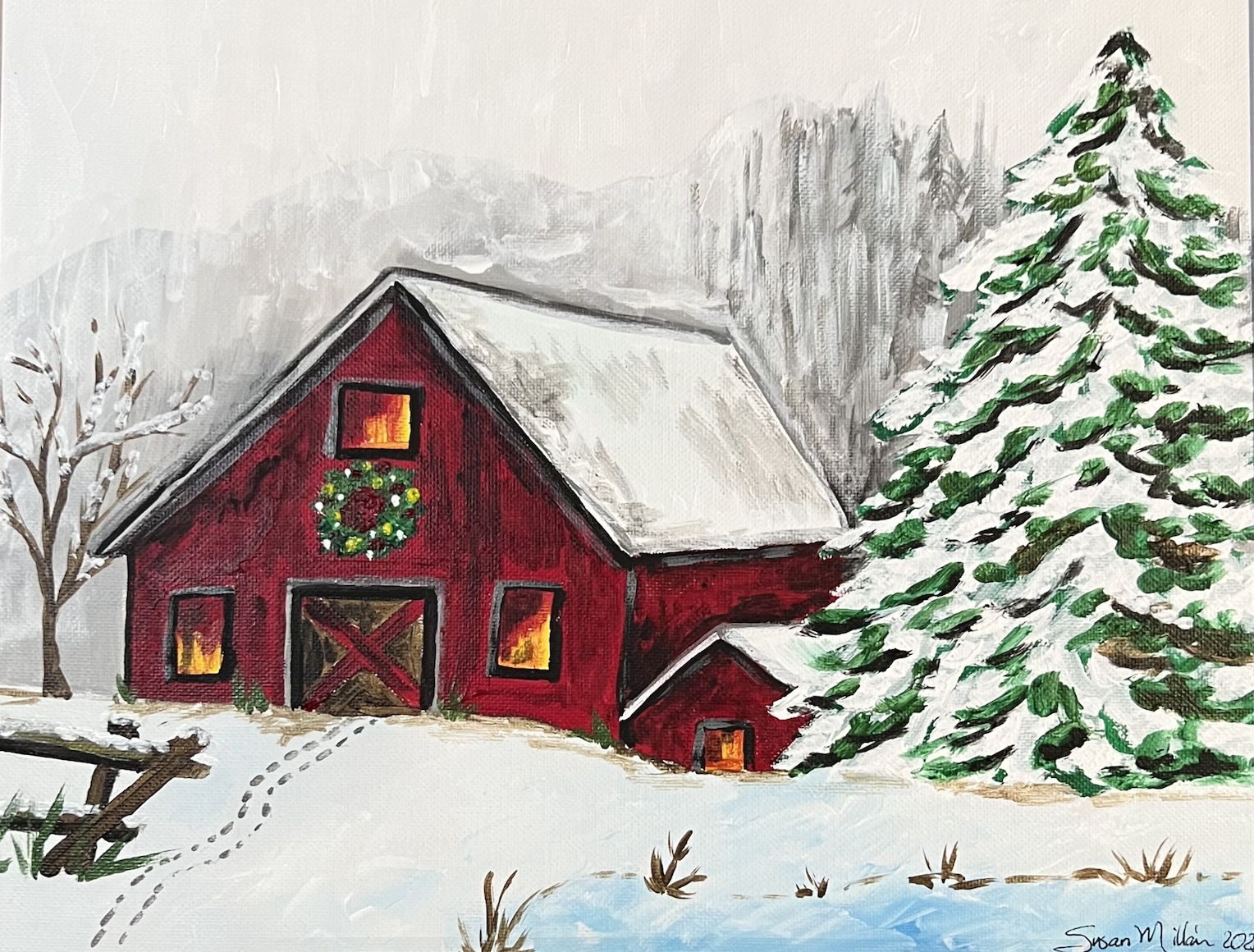 “SNOWFALL SERENITY”, 2022 BY SUSAN
MILLAN
14 IN X 11 IN. ACRYLIC ON CANVAS
-
LOCATION: GLENDALE, AZ (USA)
HTTPS://WWW.INSTAGRAM.COM/SMHOSA
NA