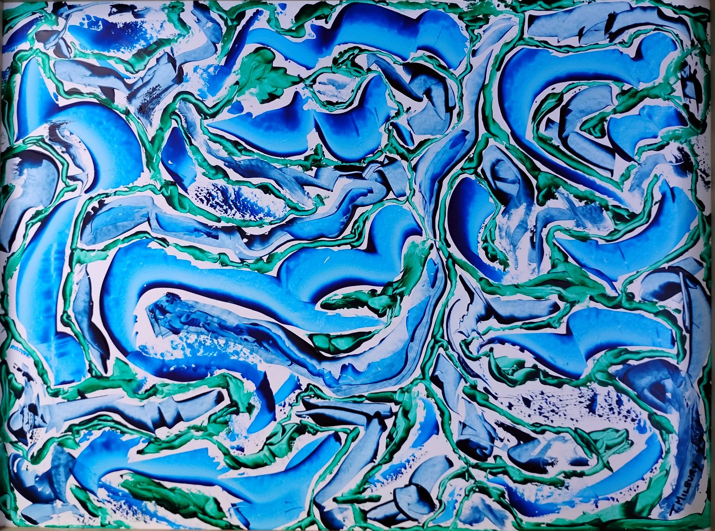 Thomas Milbury - New City, New York - “Water Park” 
Acrylic on plastic with wood backing board
18 × 24 in