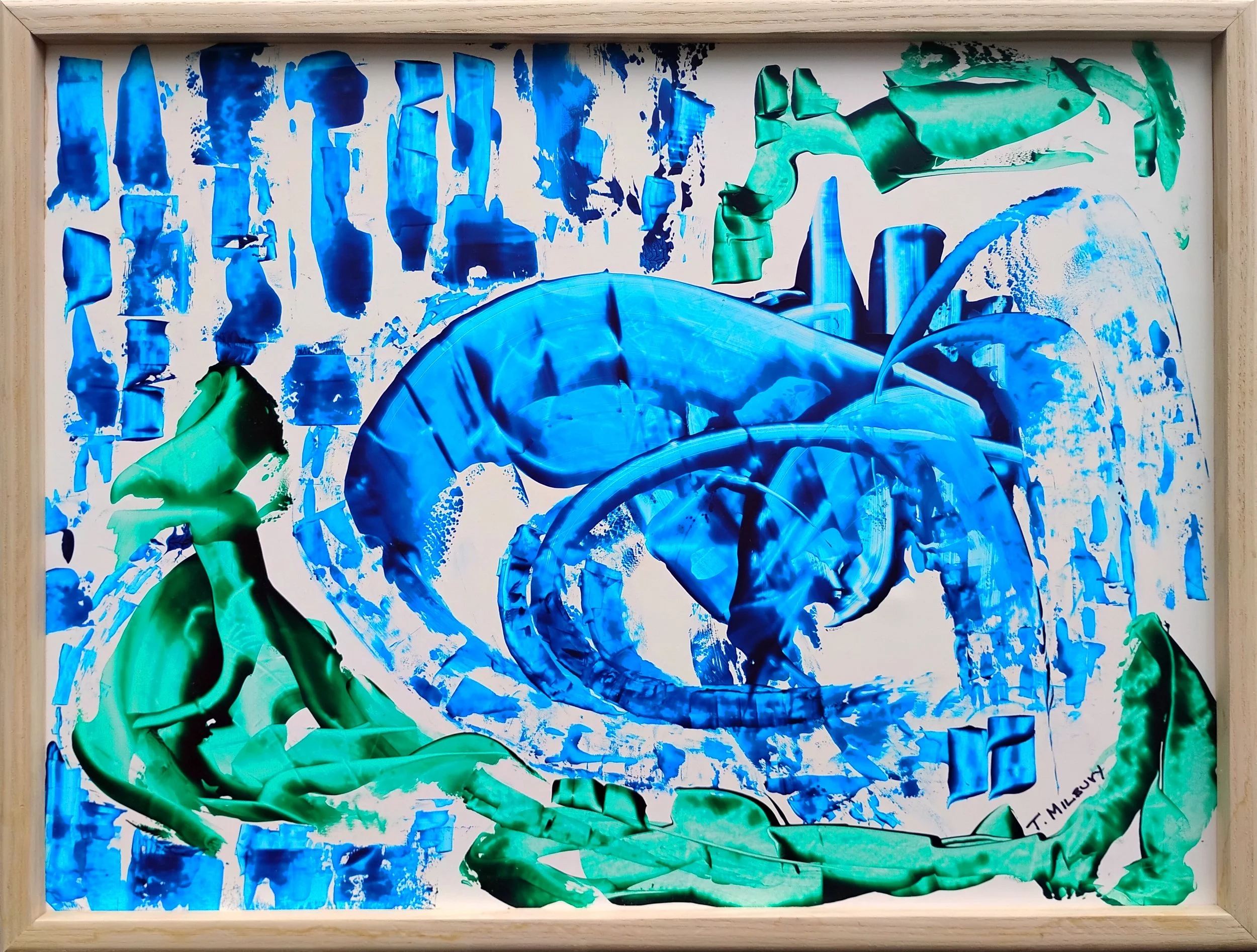 Thomas Milbury - New City, New York - “Deluge” 
Acrylic on plastic with wood backing board
18 × 24 in
