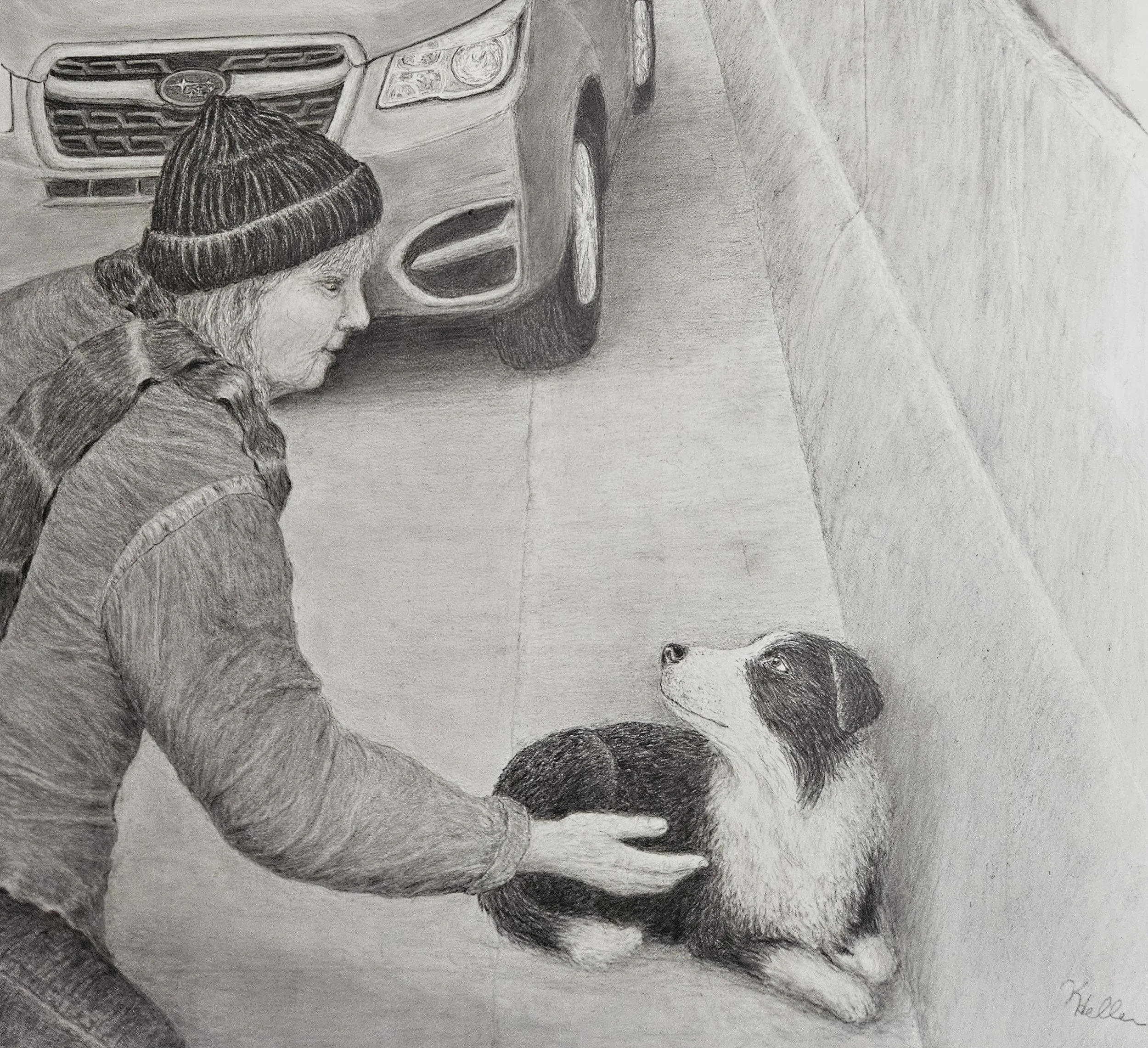 Kathryn Heller - 
Atlanta, Georgia. “Save the Strays”
Graphite
12 x 12 in