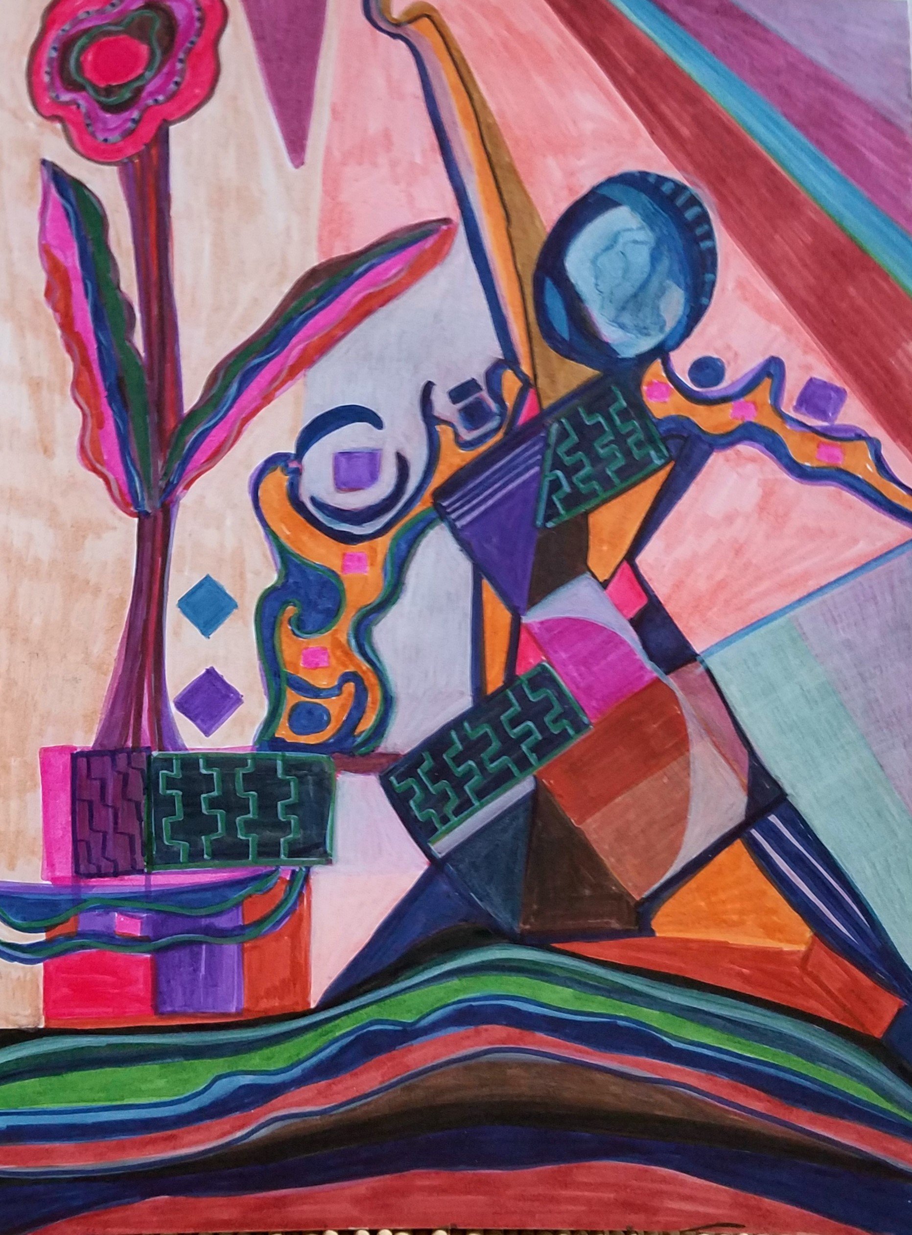 Judy Fox - Lenox, Massachusetts - 

"Woman with Flower," 2024
Mixed Media
11 x 8 in
