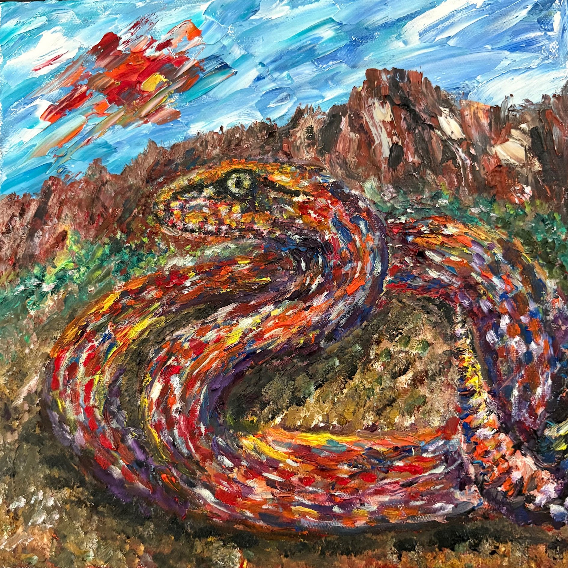 Geoff Culbertson - 
Arizona.

"Rattler" 
Oils
12 x 12 in