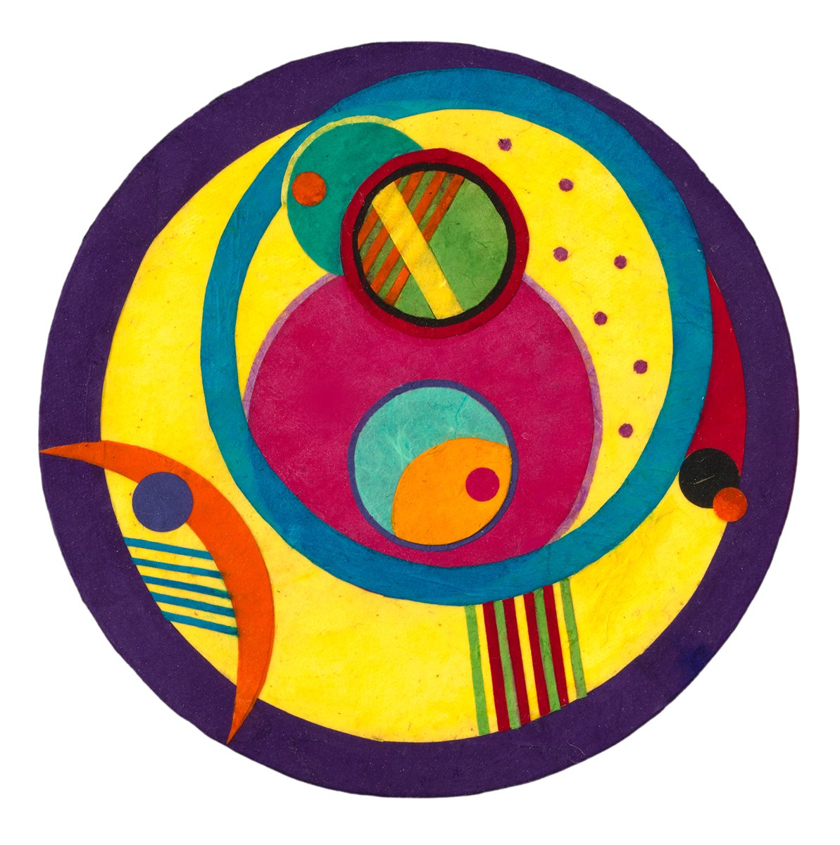 Virginia Primozic
Gallup, New Mexico
"The Motown Belt," 2026
Paper on 8" diameter round canvas