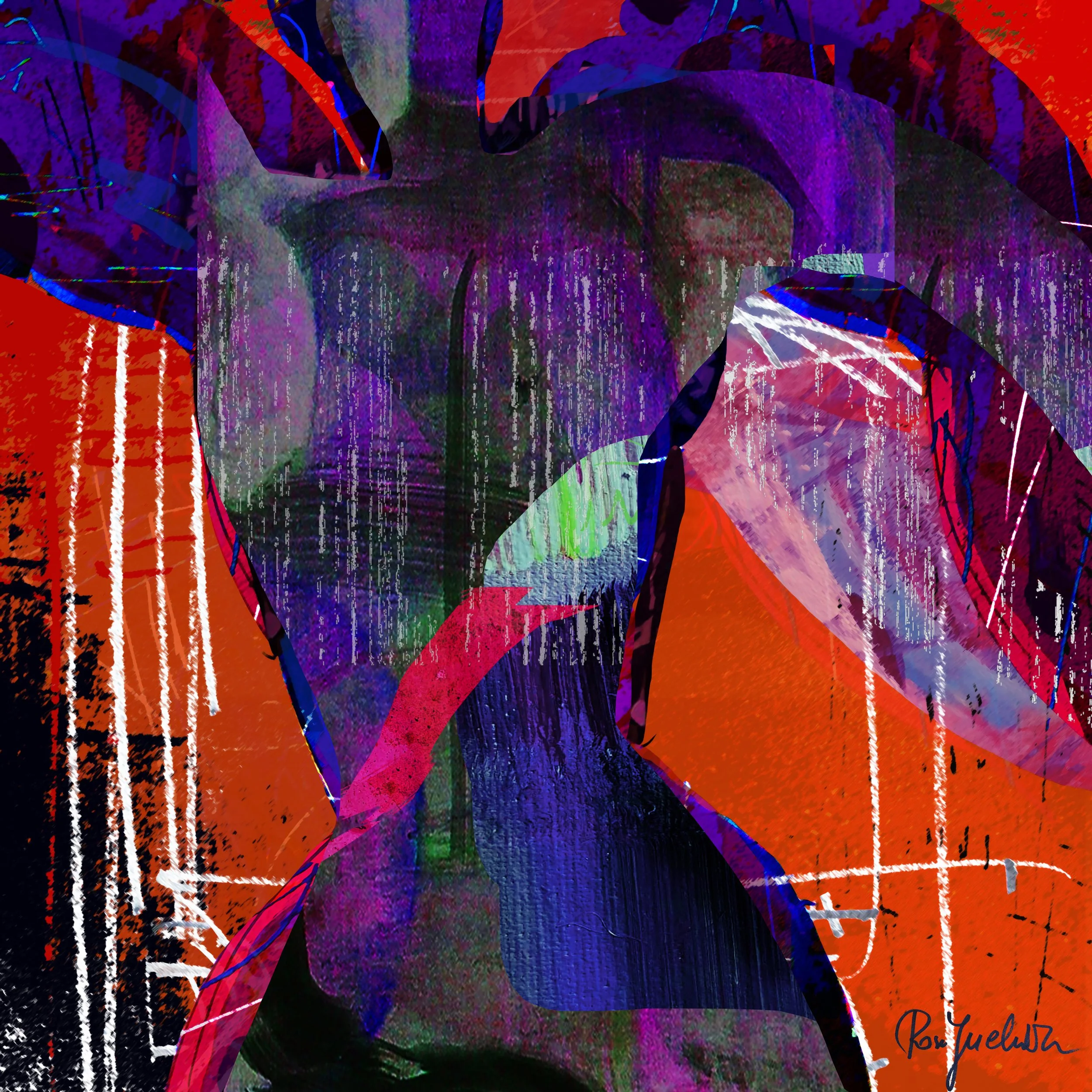 Rosa Juchniewicz - 
Poland.

"Layers of the Self" 
Mixed media / digital
50 x 50 cm