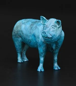Kathie Cox - 

Athens, Texas. "Blue Pig" 
Bronze
13 x 9 in
