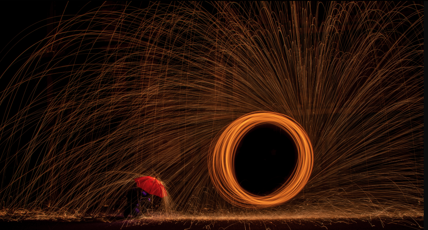 "Fire Umbrella DSC 8992," 2023 by Judy Gallagher. Photography 11 x 14 in. Location:  Havertown, Pennsylvania