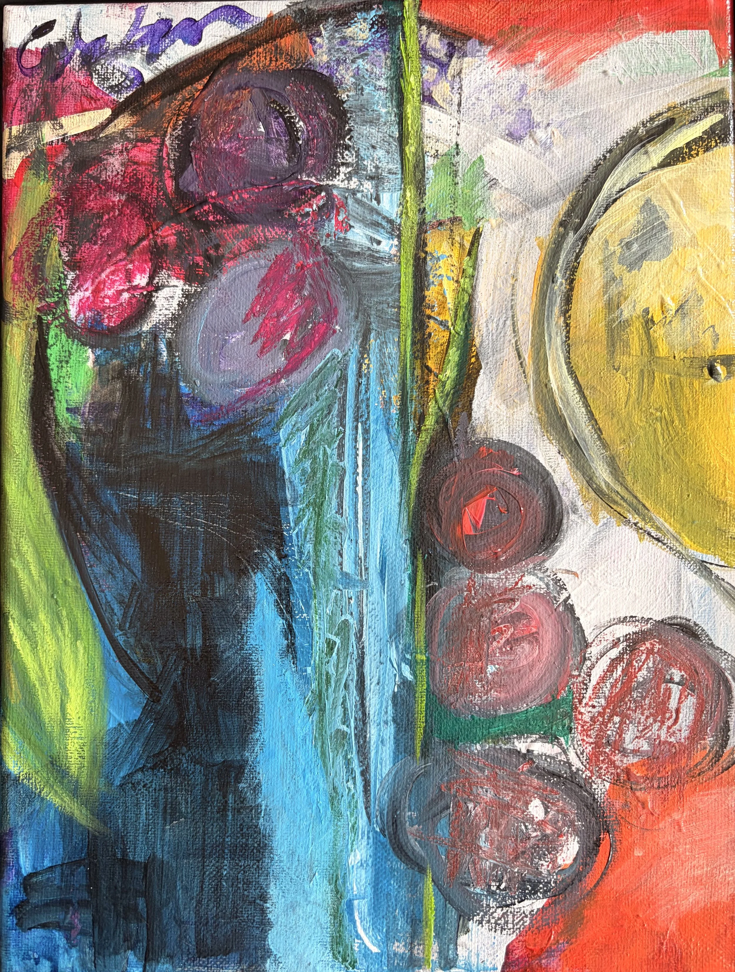 Ardan Sharp - 
Pennsylvania.

"As Seasons Roll on By" 
Acrylic and Pastel on canvas
9 x 12 in