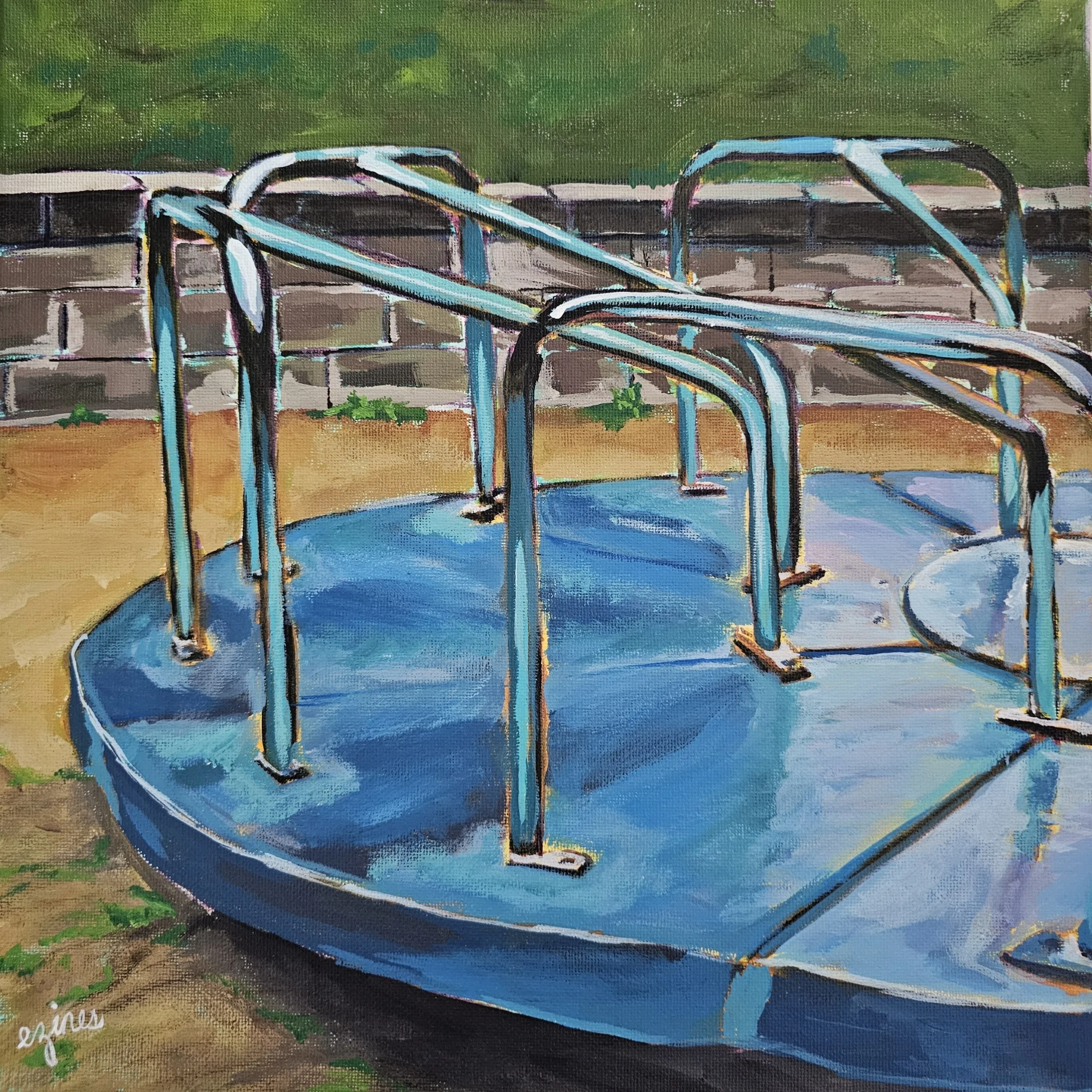 "Spin me" 12 in x 12 in, acrylic on stretched canvas