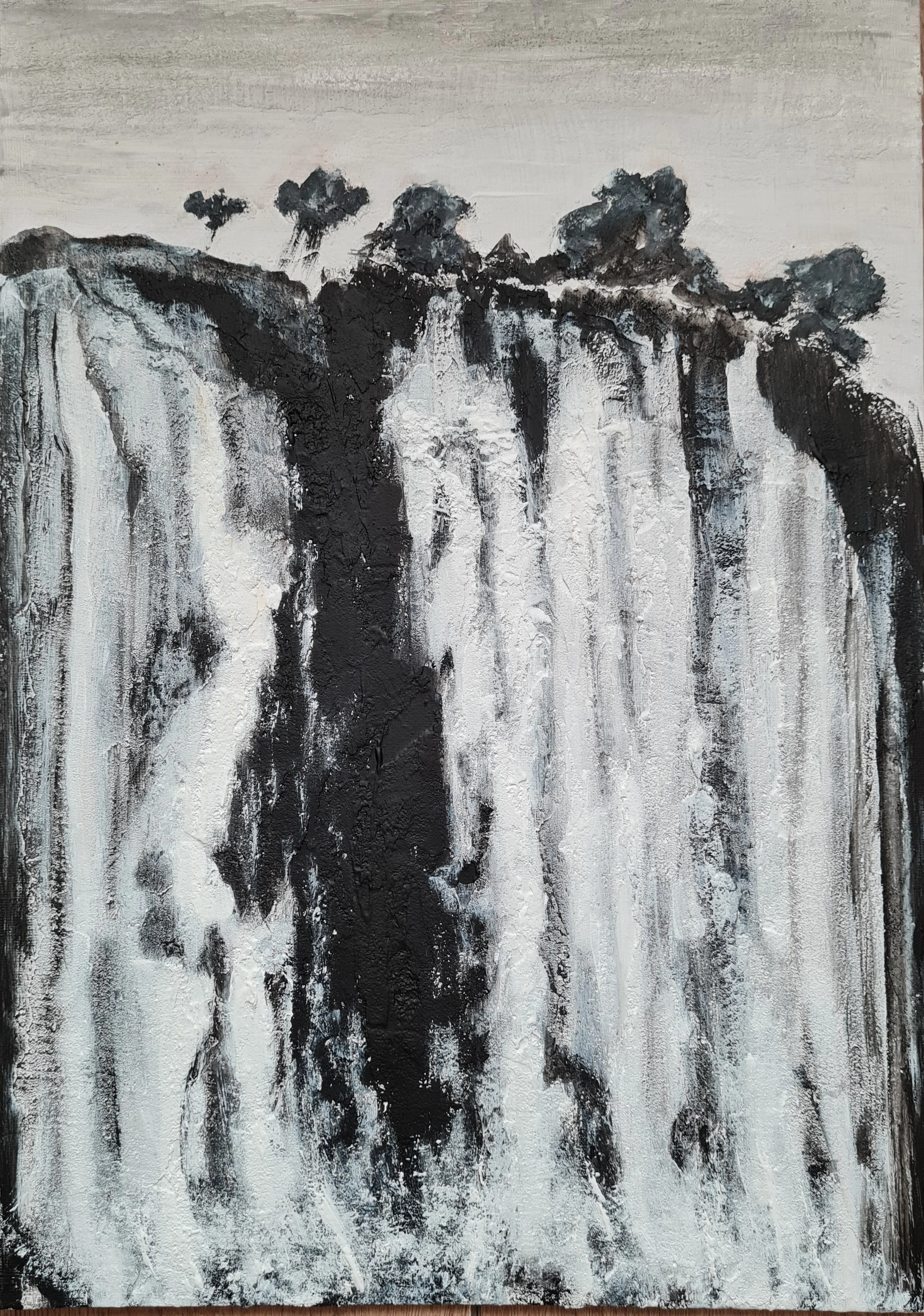 Valentina Ritorova 
“The Chimes”
Acrylic & texture paste on cardboard
30 x 40 in