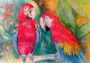 Joanna Rostanska

"In the Rainforest" 
Watercolors
42 x 56 cm