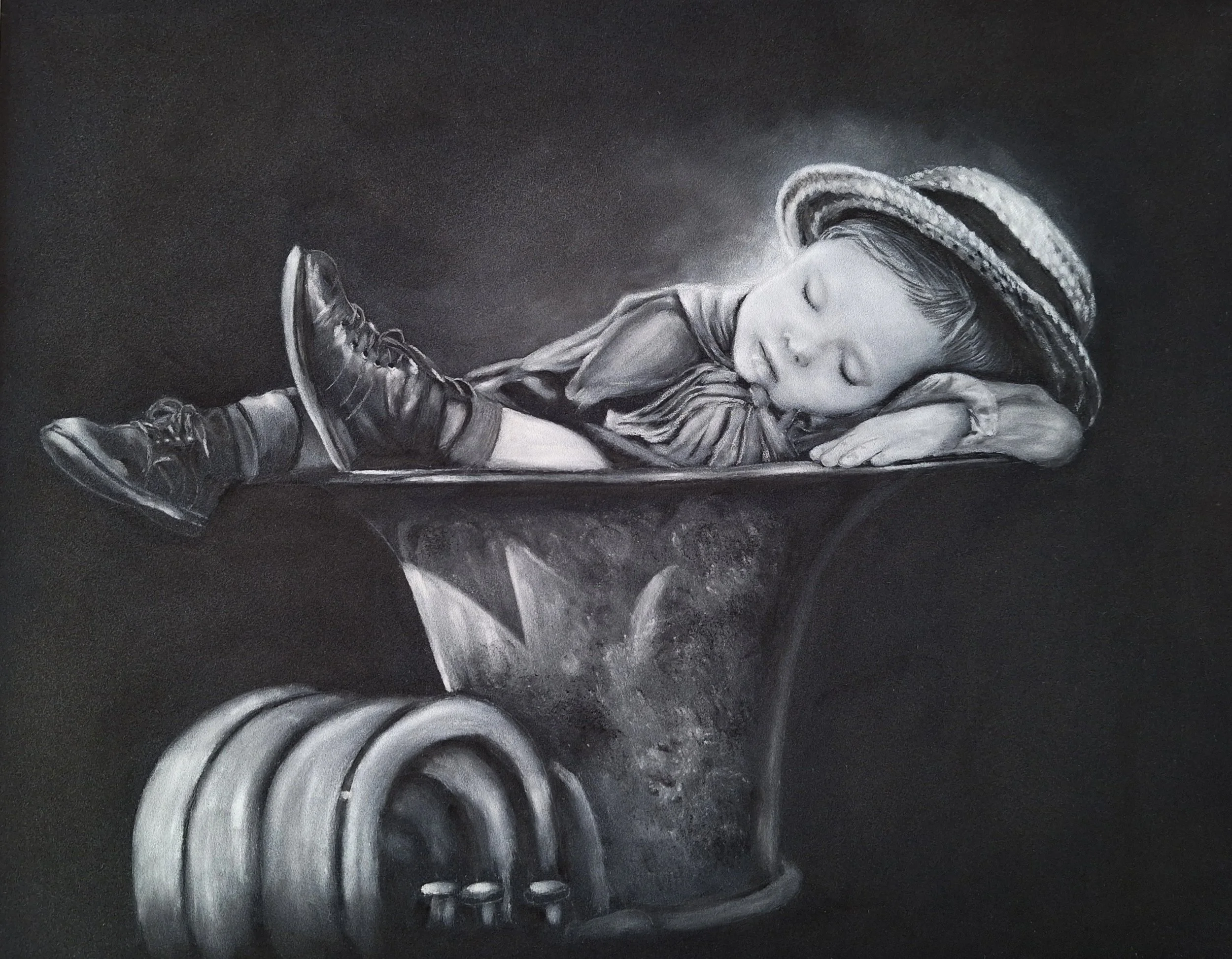 “Between the Notes,” 12 x 16 in, Pastels