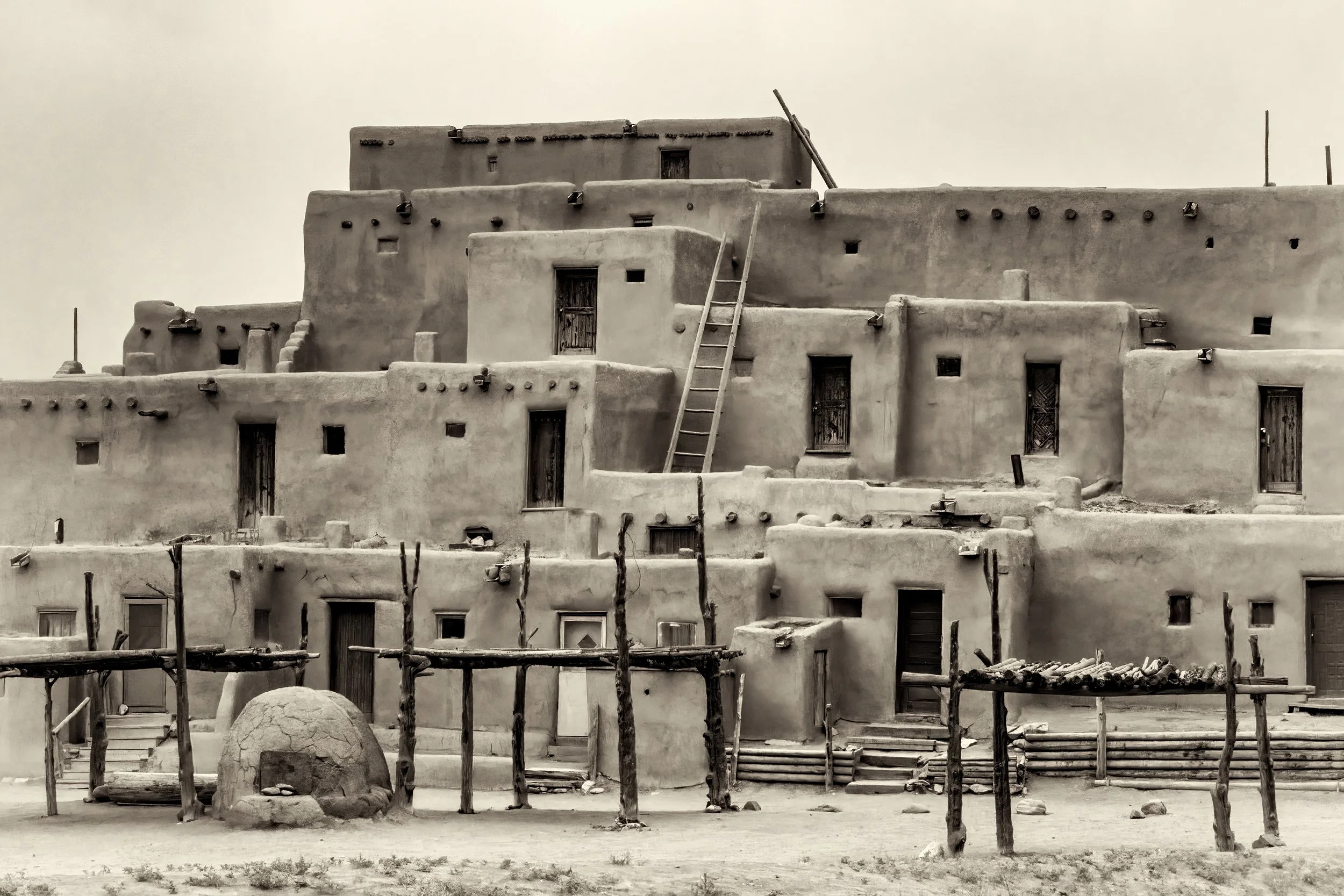 “Classic View of Taos Pueblo,” 18 x 12 in, photography, archival pigment print.