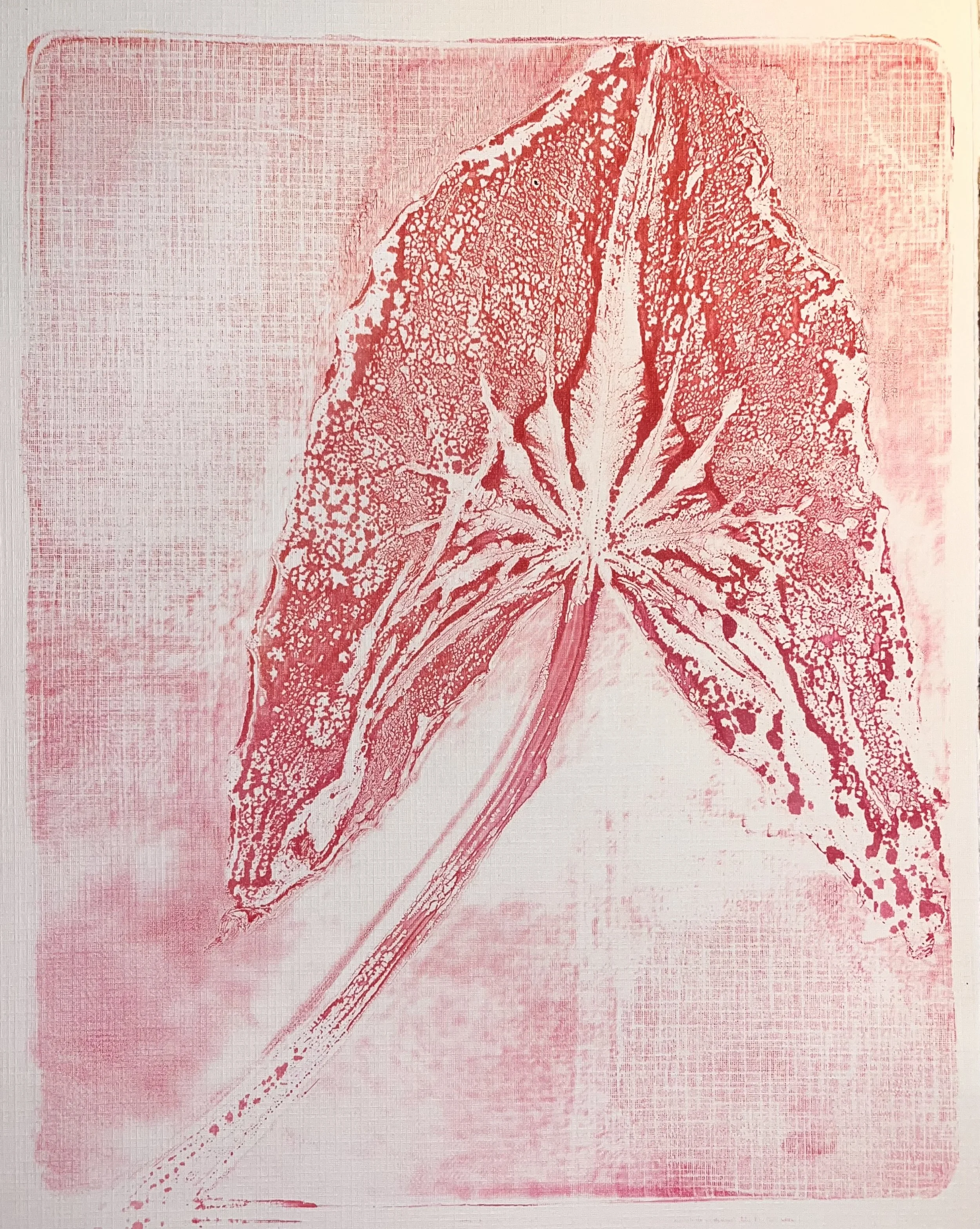 Jentavious Bork - Roseville, Michigan. "Pink Arrow," 2026. 8.5 x 11 in, acrylic monoprint. 