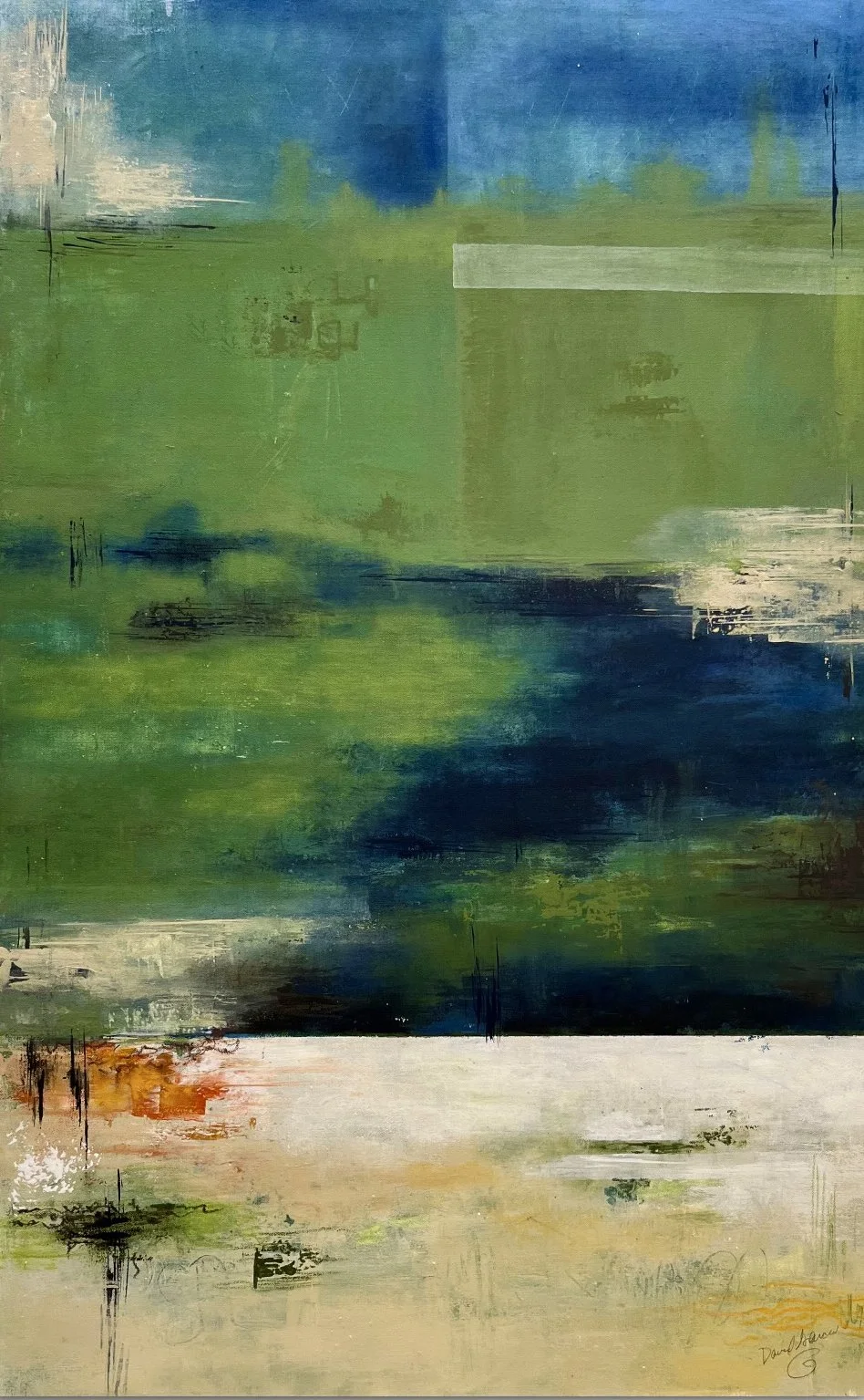 The Space Between. 121.92 x 76.2 cm. Acrylic/oil pastels.