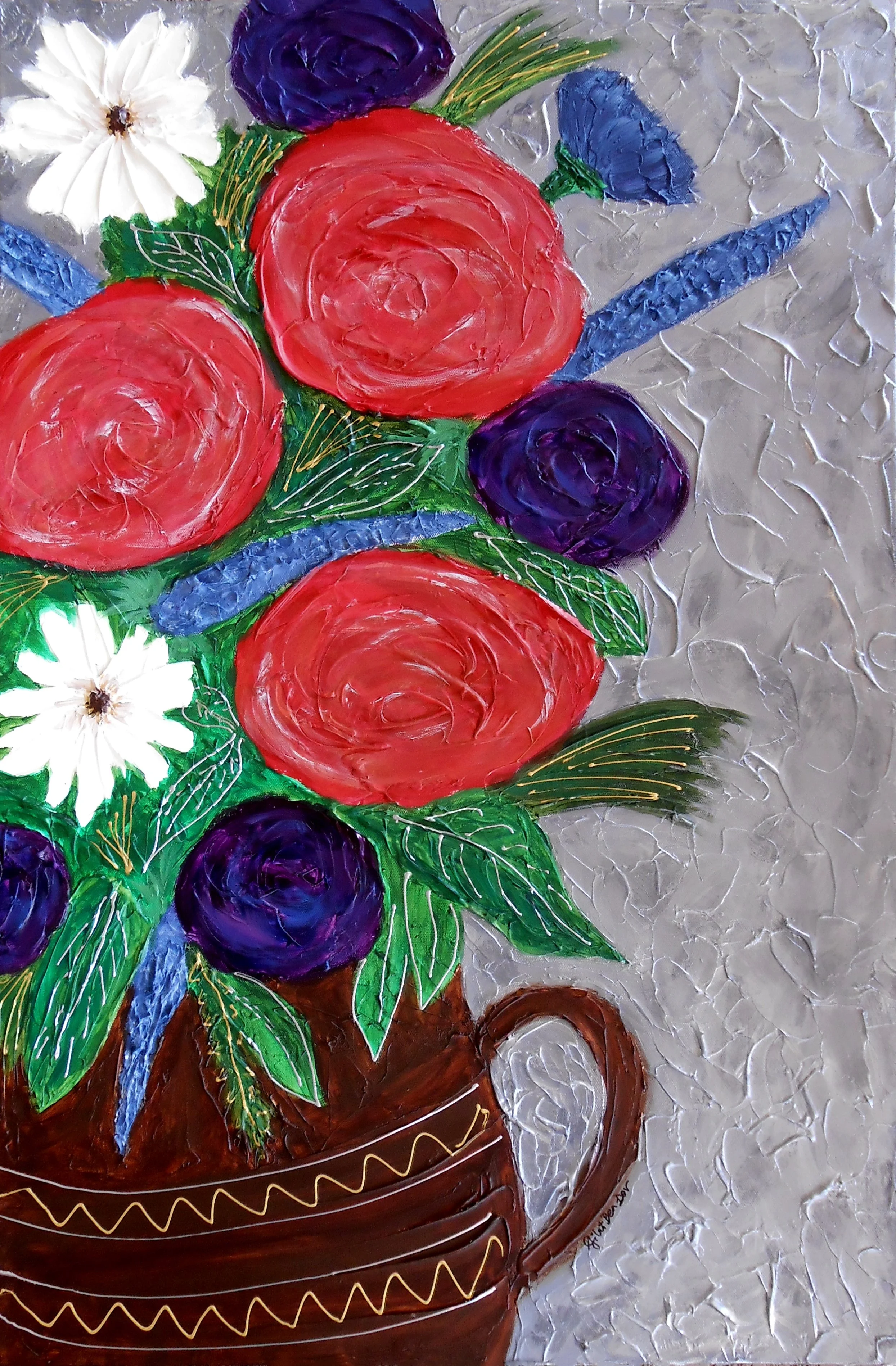 “WINTER BOUQUET”, 2018 BY GILAT BEN-DOR
24 IN X 36 IN. MIXED MEDIA ON CANVAS.
-
LOCATION: SCOTTSDALE, AZ (USA)
http://www.instagram.com/gilatbendor/