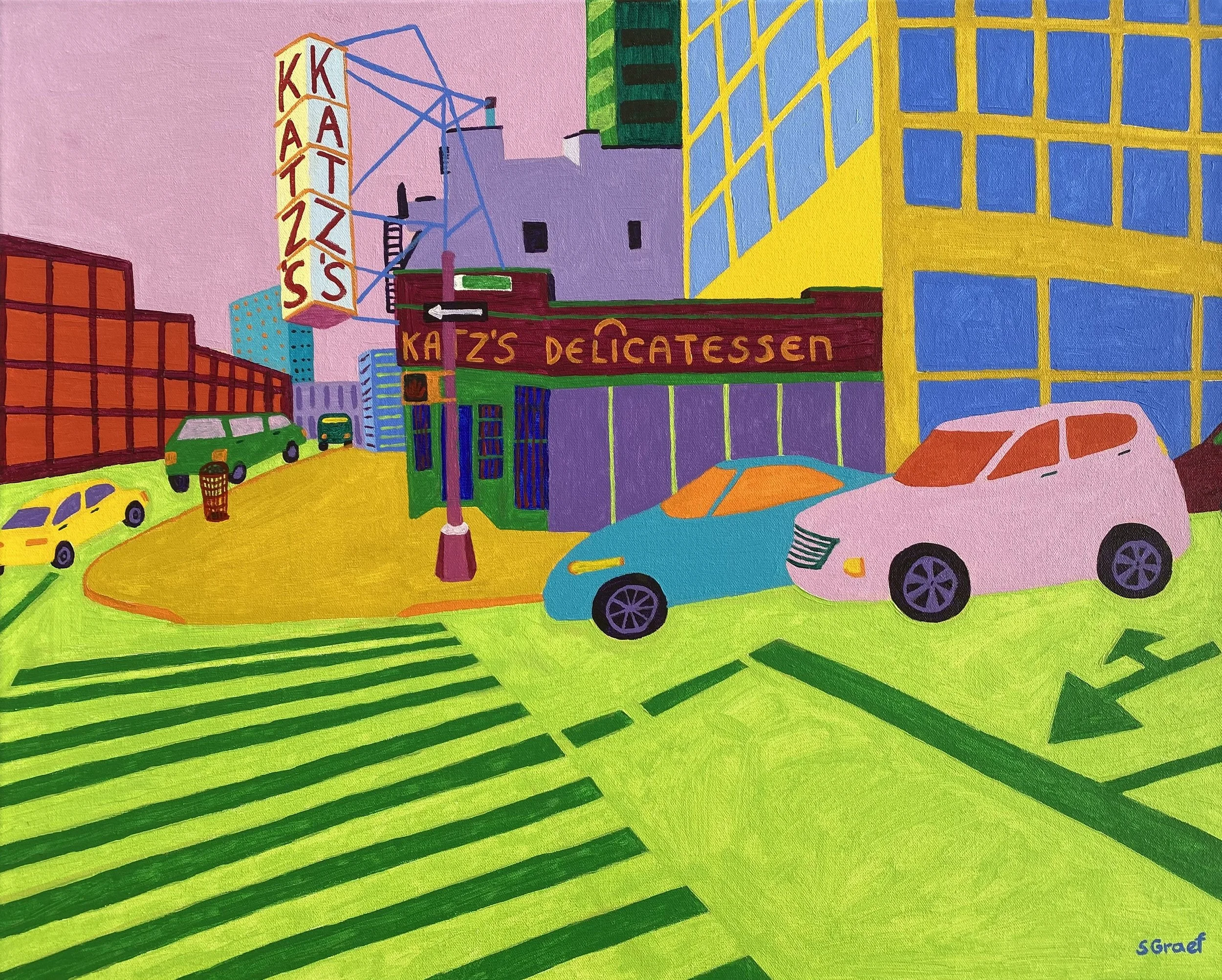 “Ludlow and Houston” Acrylic on canvas. 
30 x 24 in by Best in Show winner, Sue Graef
