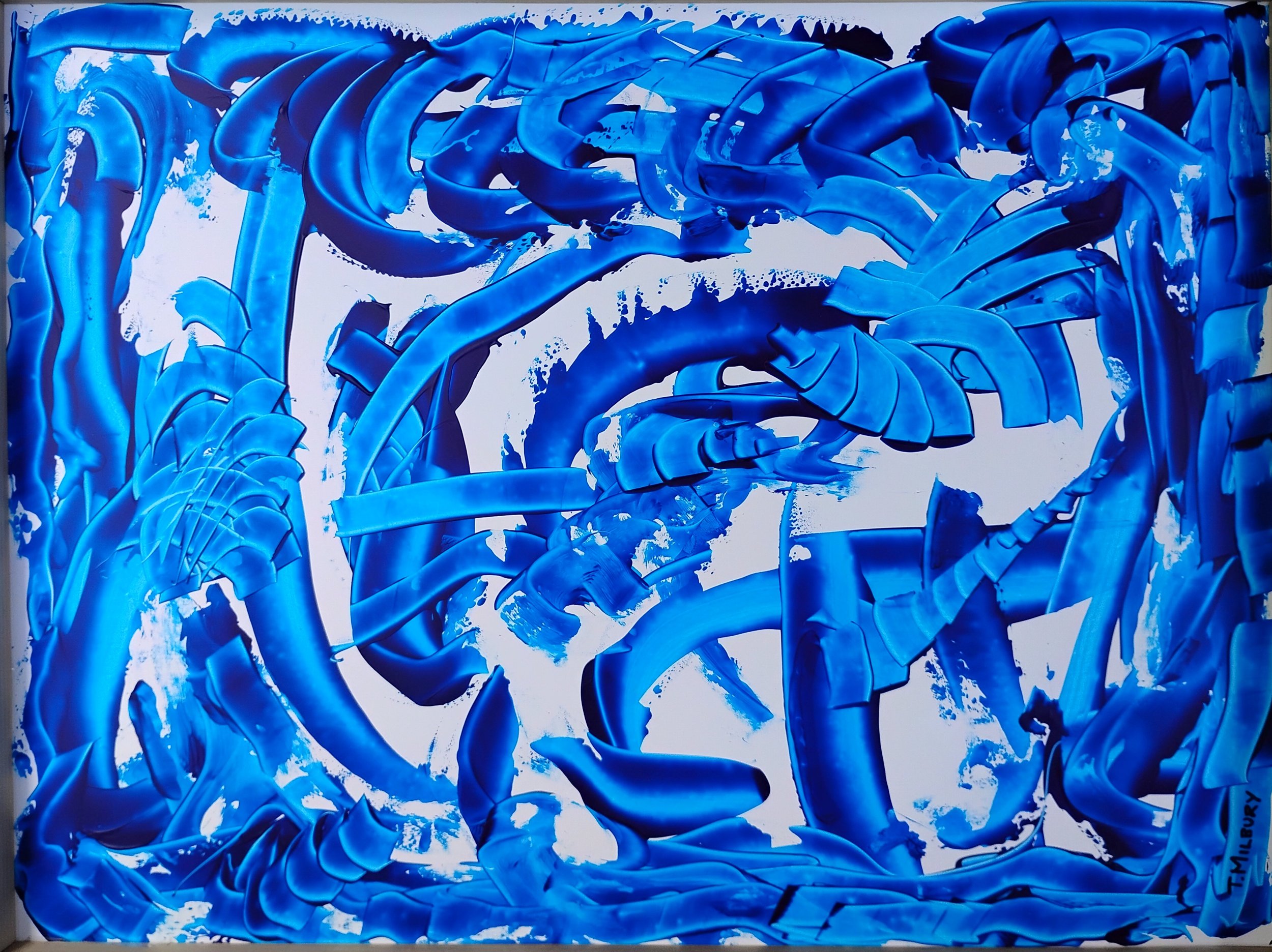Thomas Milbury - New City, New York - “Spinning Wheels” 
Acrylic on plastic with wood backing board
18 × 24 in
