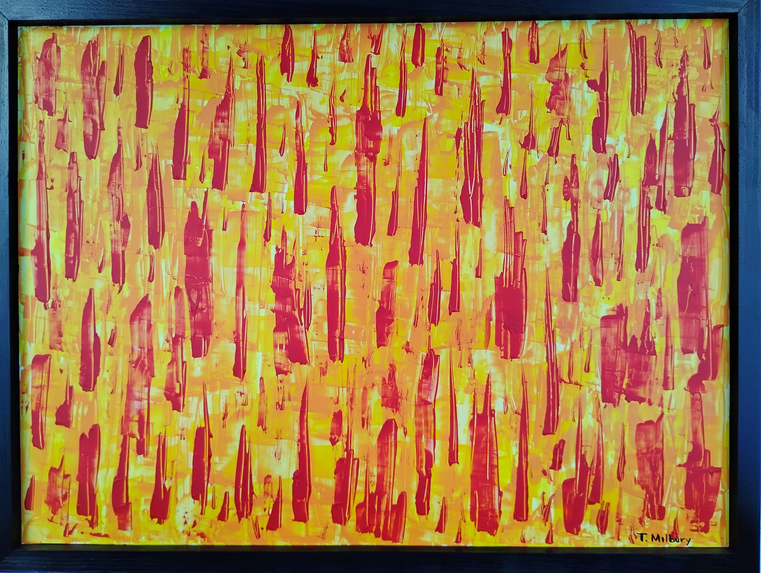 Thomas Milbury - New City, New York - “Firewall” 
Acrylic on plastic with wood backing board
18 × 24 in