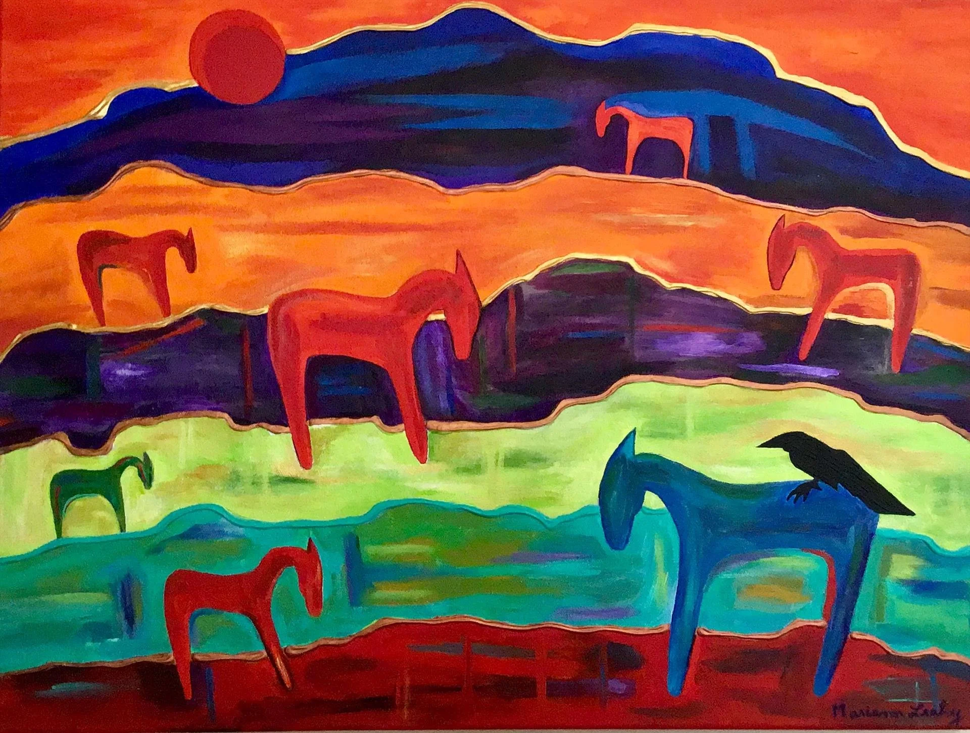 Mariann Leahy
Sedona, Arizona

“Along For The Ride,” 2024
Acrylic
15 x 30 in

