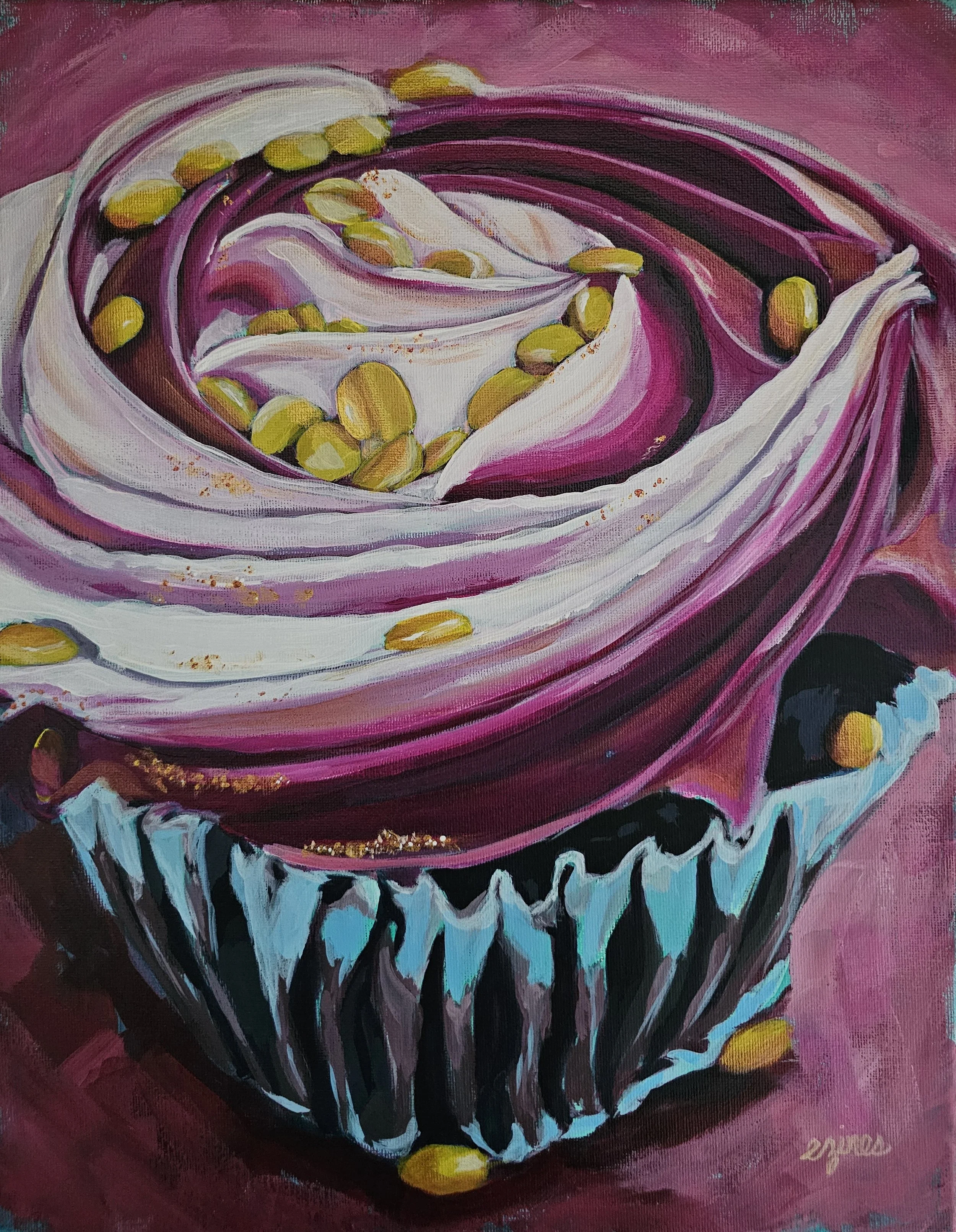 "Princess Cupcake” 12 in x 16 in, acrylic on stretched canvas