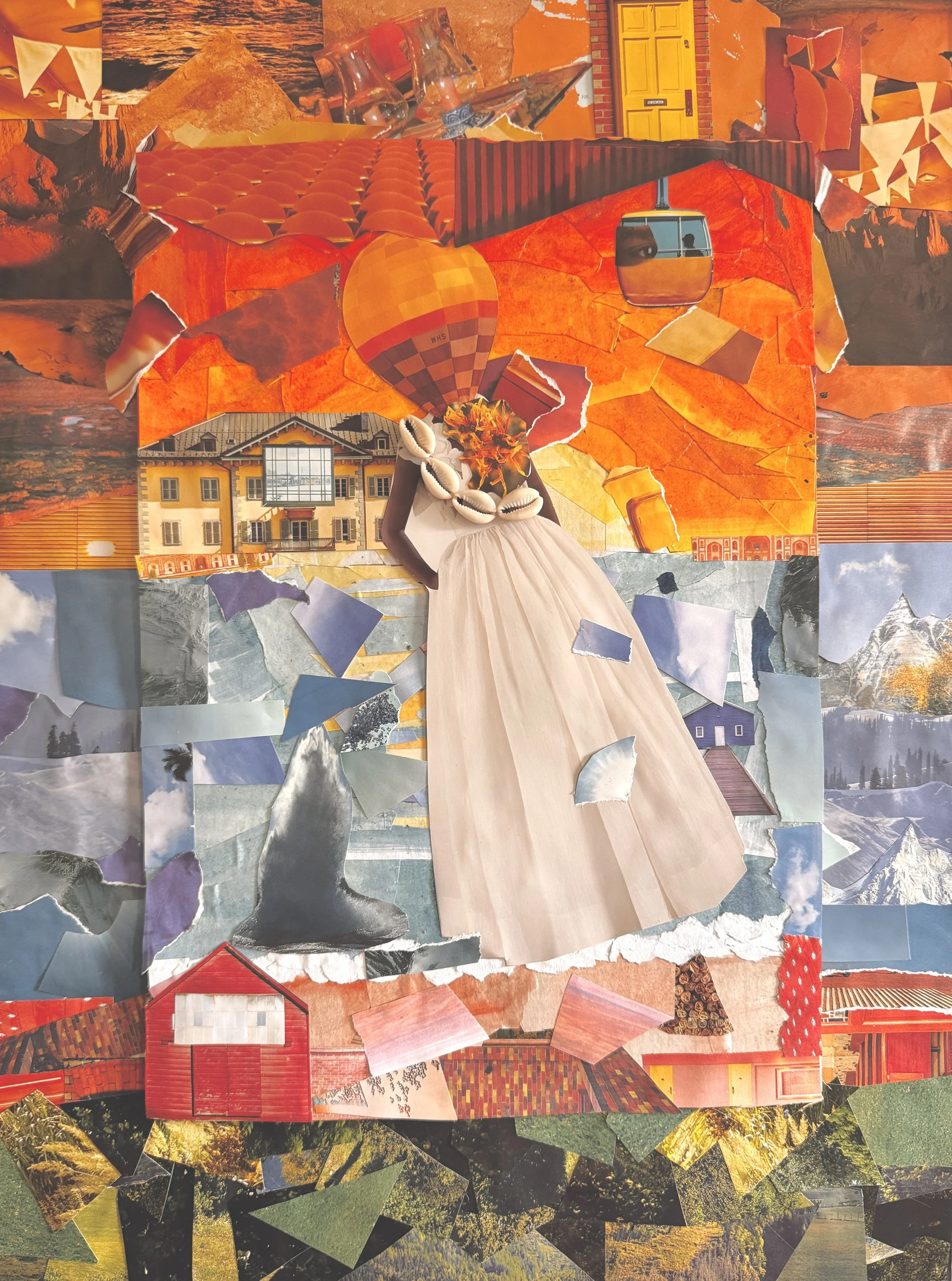 Kyra Clemons
Brooklyn, New York

“Dreamscape Contrast,” 2025
3D Collage, Mixed media on Wooden Canvas with Resin Finish
18 x 24 in
