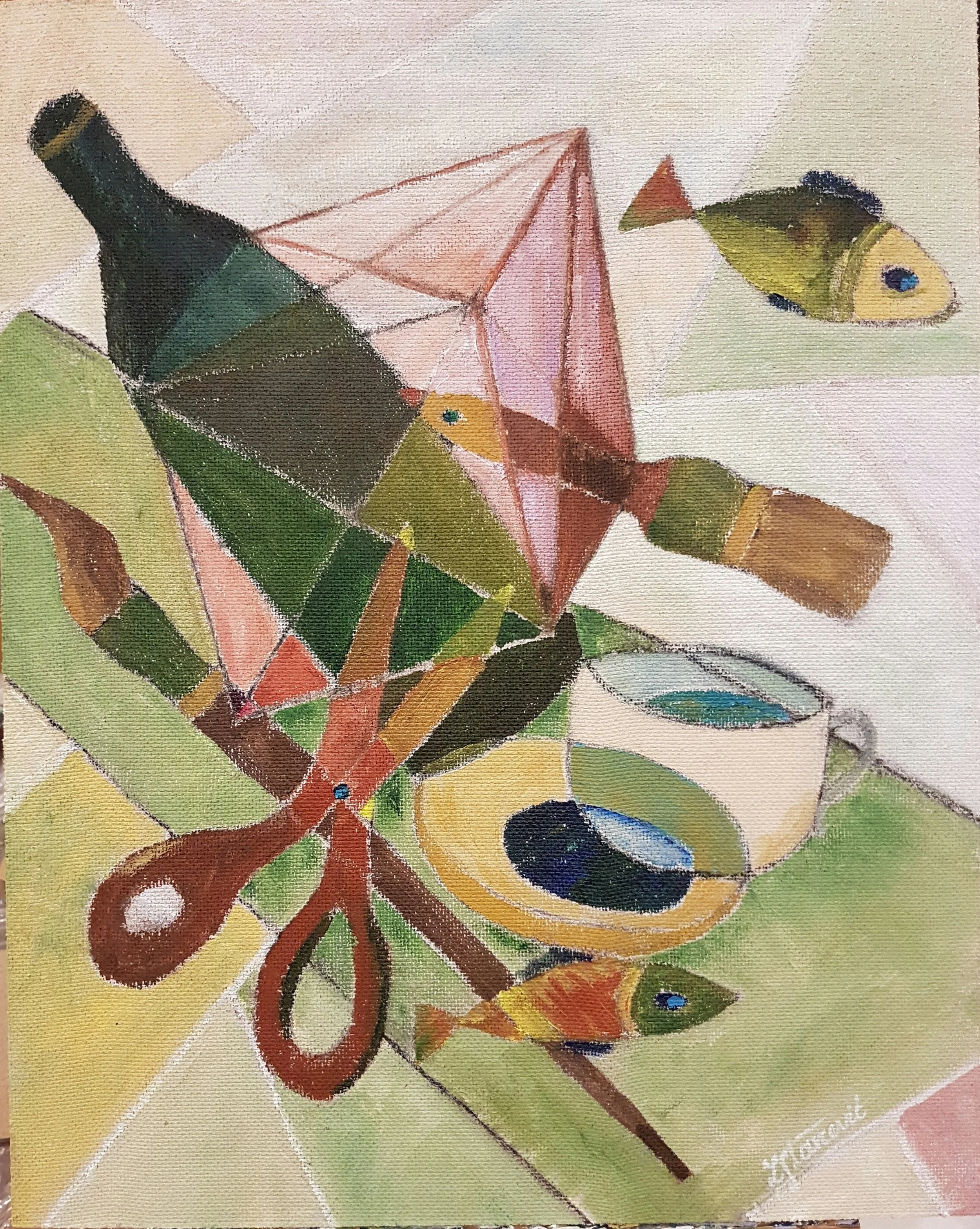 Zdenka Starčević - 
Croatia.

"Lost Things 1" 
Acrylic on canvas
50 x 40 cm