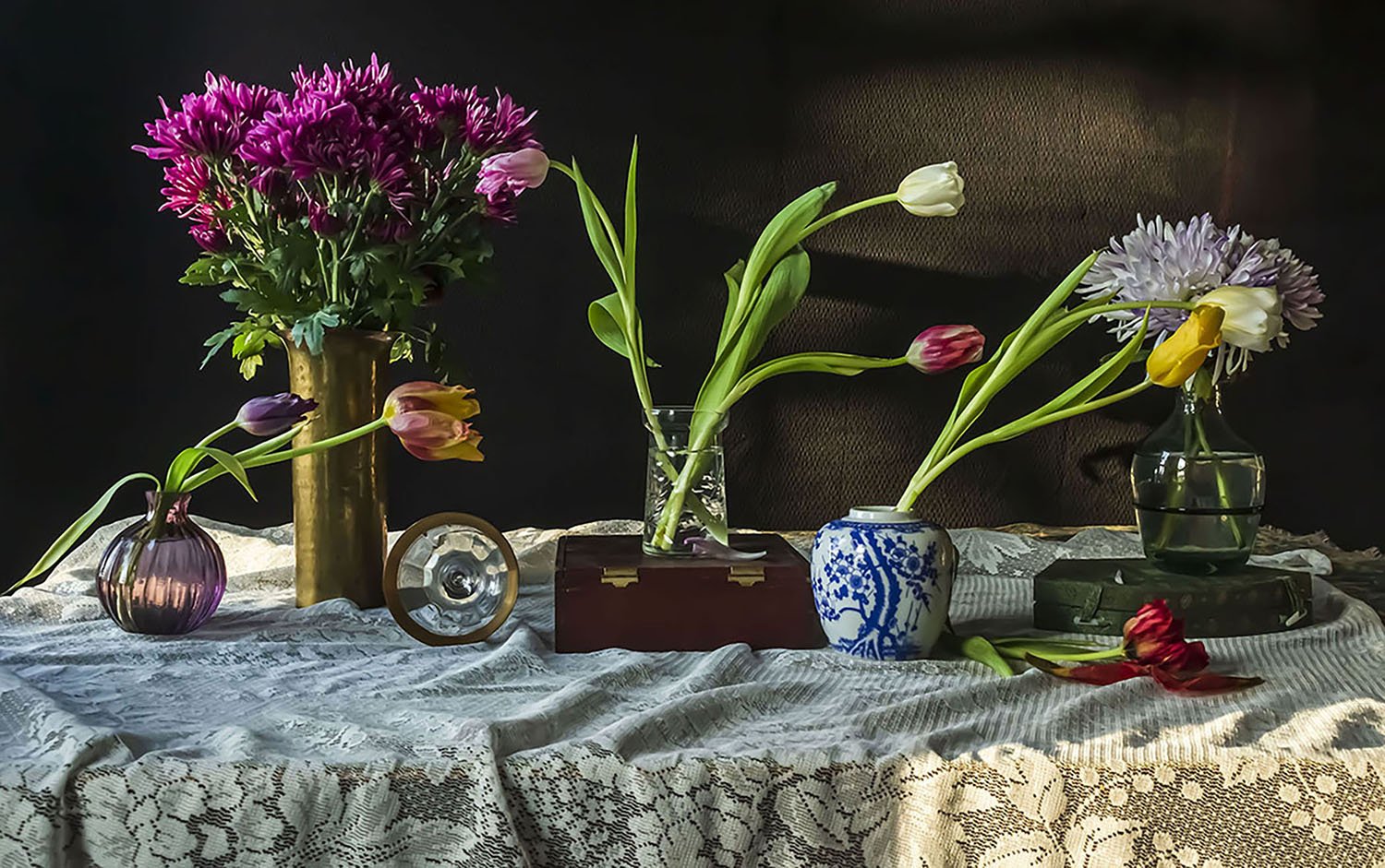 “Chiaroscuro/Tulips/5", photography. 19 in x 12 in
