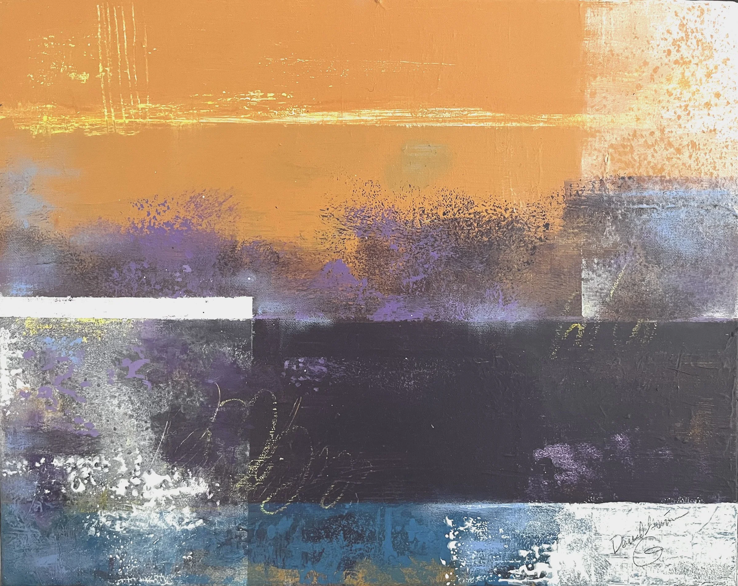 David Garcia (2nd Place) - Fanwood, New Jersey - "Fractured Grid" 
Acrylic/Oil Pastels on canvas
20 x 16 in