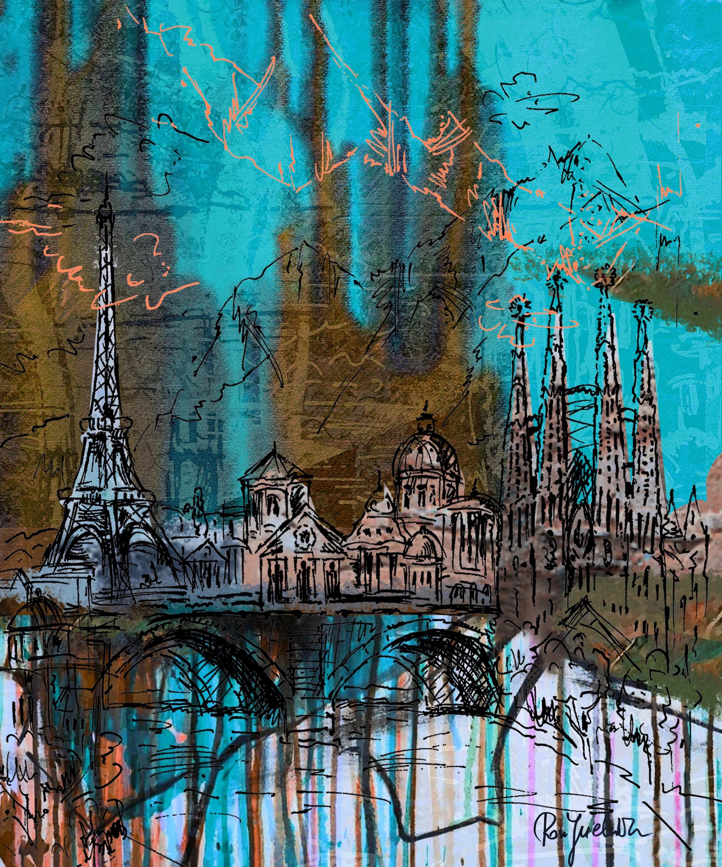 Rosa Juchniewicz
Cologne, Germany
"Europe Travel"
Mixed media
30 x 35 cm