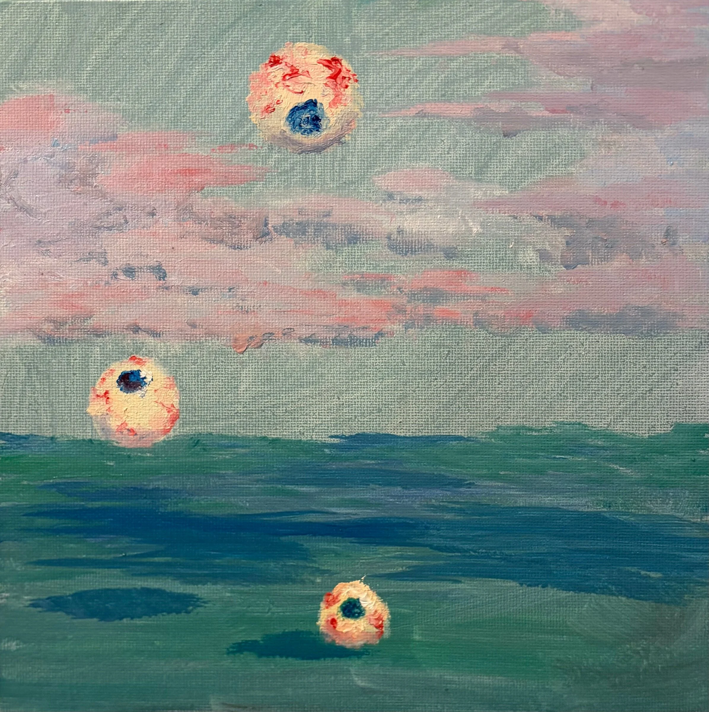 Knoland Goldsmith

"Bouncing Eyeballs" 
Oil on canvas
8 x 8 in