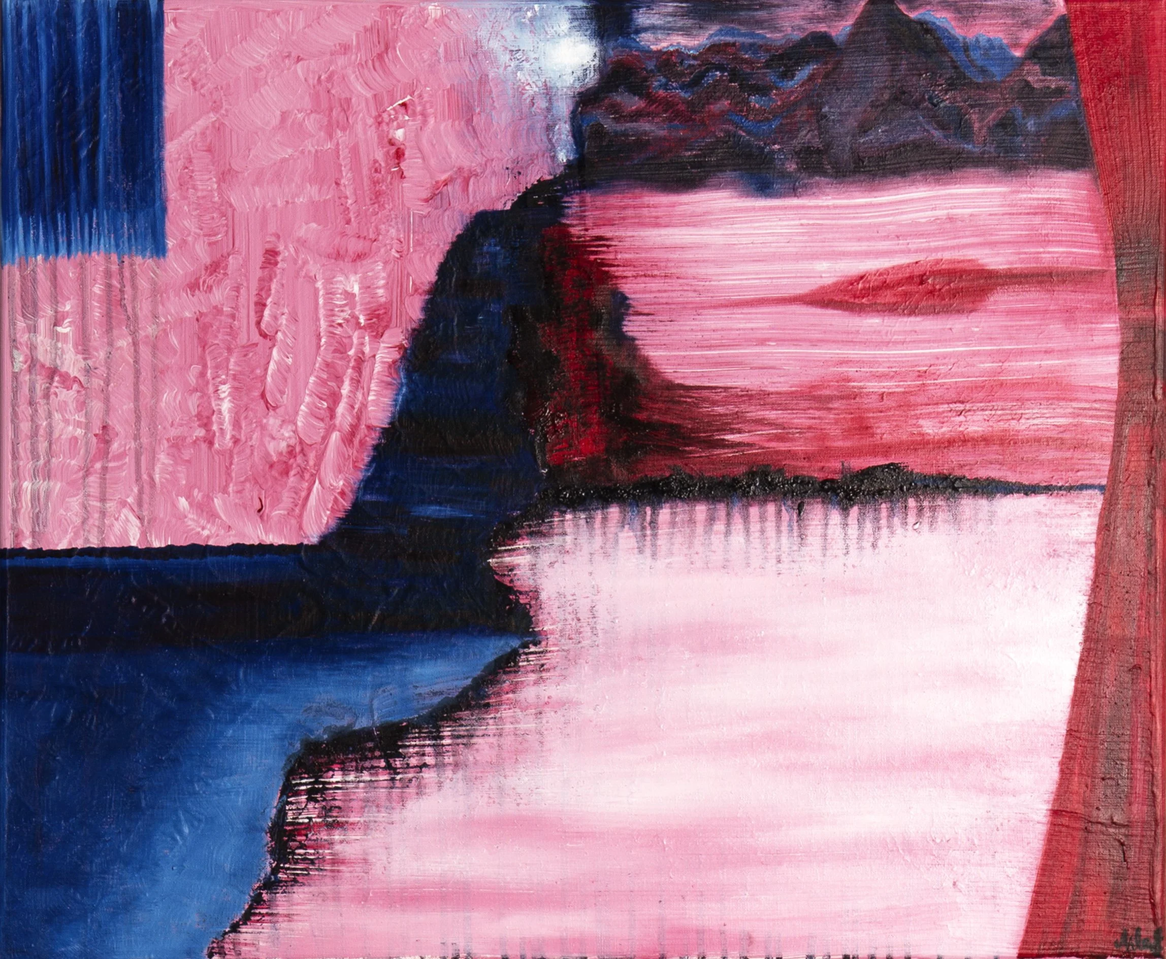 Aila Stefansdotter-Franck - 
Sweden.

"A Jagged Rocky Spine Against the Vast and Endless" 
Oil and acrylics on canvas
73 x 60 cm