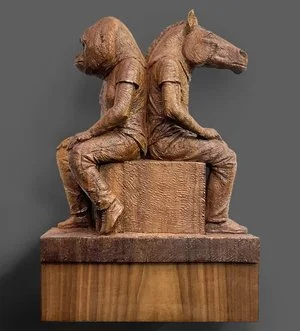 C.A.Stigliano - 

Malden, Massachusetts. “Masked III" 
Walnut
10 x 16 in