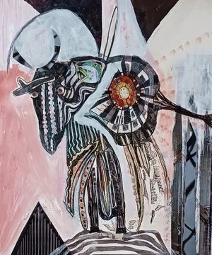 Judy Fox -

Lenox, Massachusetts.  "Bull's Eye" 
Mixed Media
13 x 16.5 in