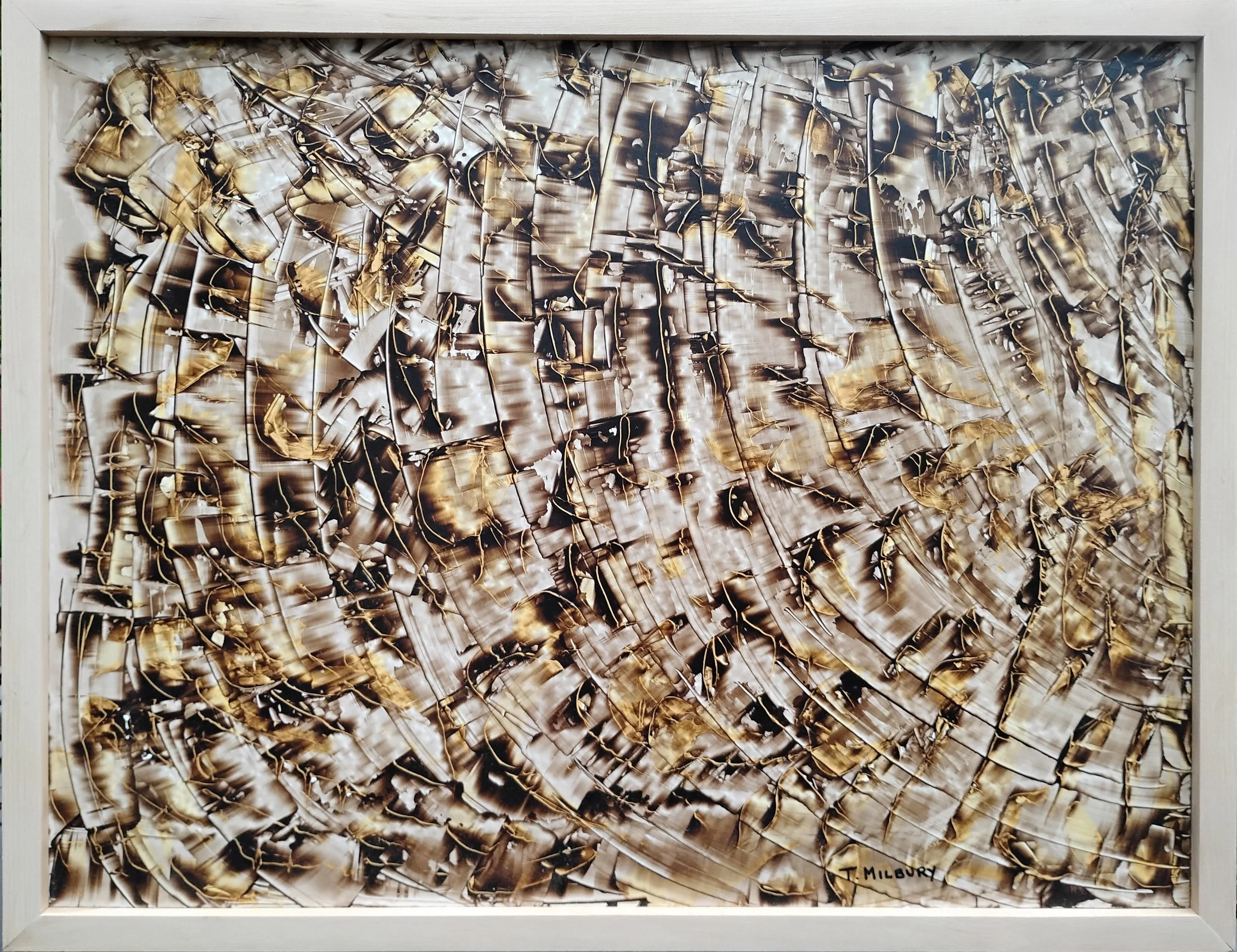 Thomas Milbury - New City, New York - “Epicenter” 
Acrylic on plastic with wood backing board
18 × 24 in