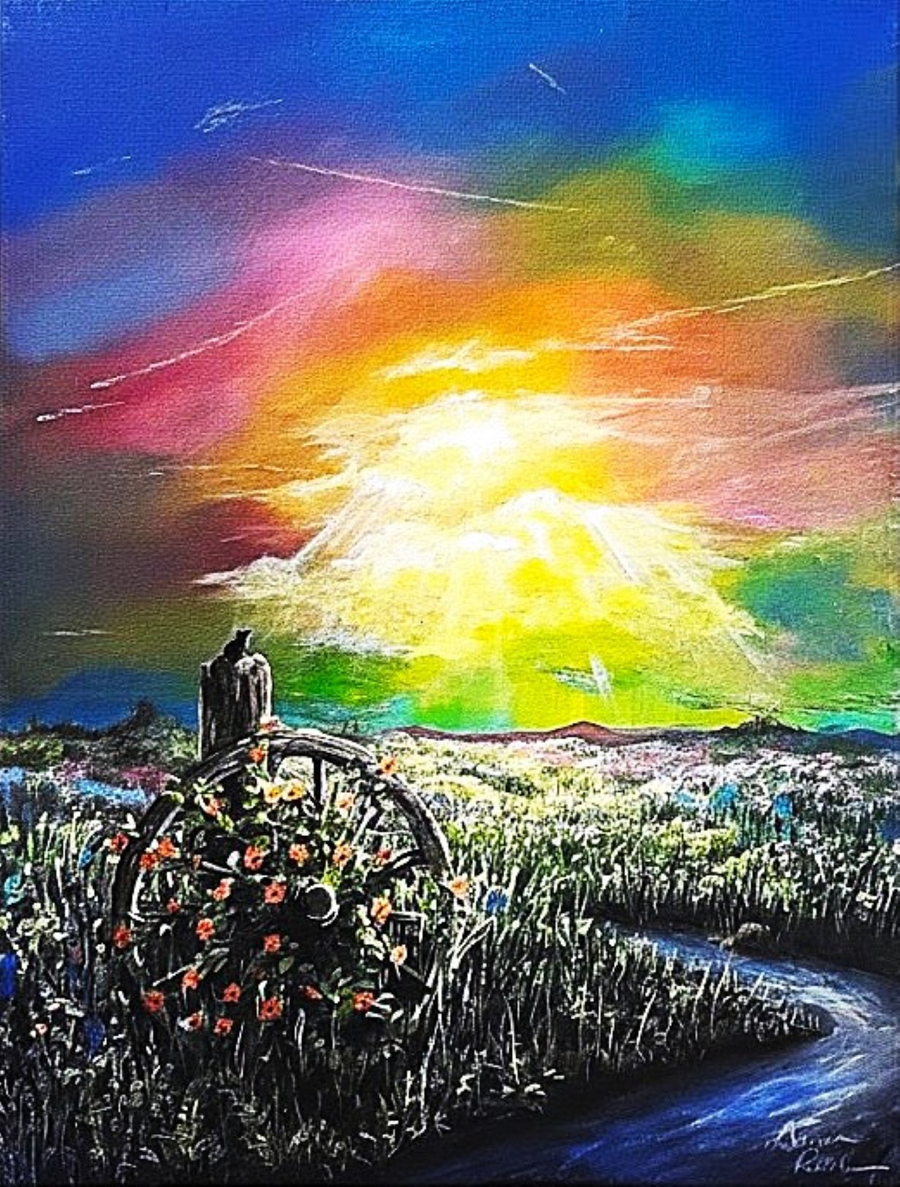 Sarah Romanowski - 
Wisconsin.

"Nature's Spectrum" 
Acrylic on Canvas
12 x 9 in