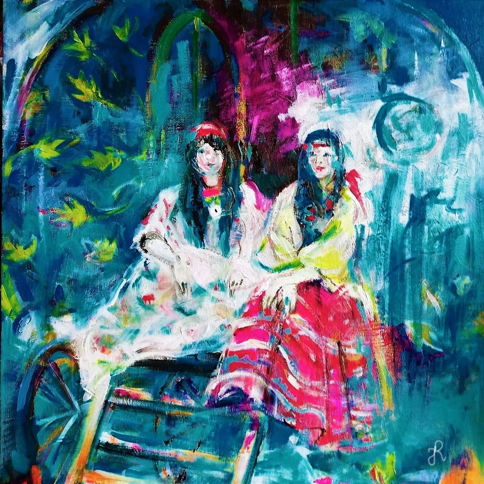 “Blue summer”, acrylic. 60 x 60 cm