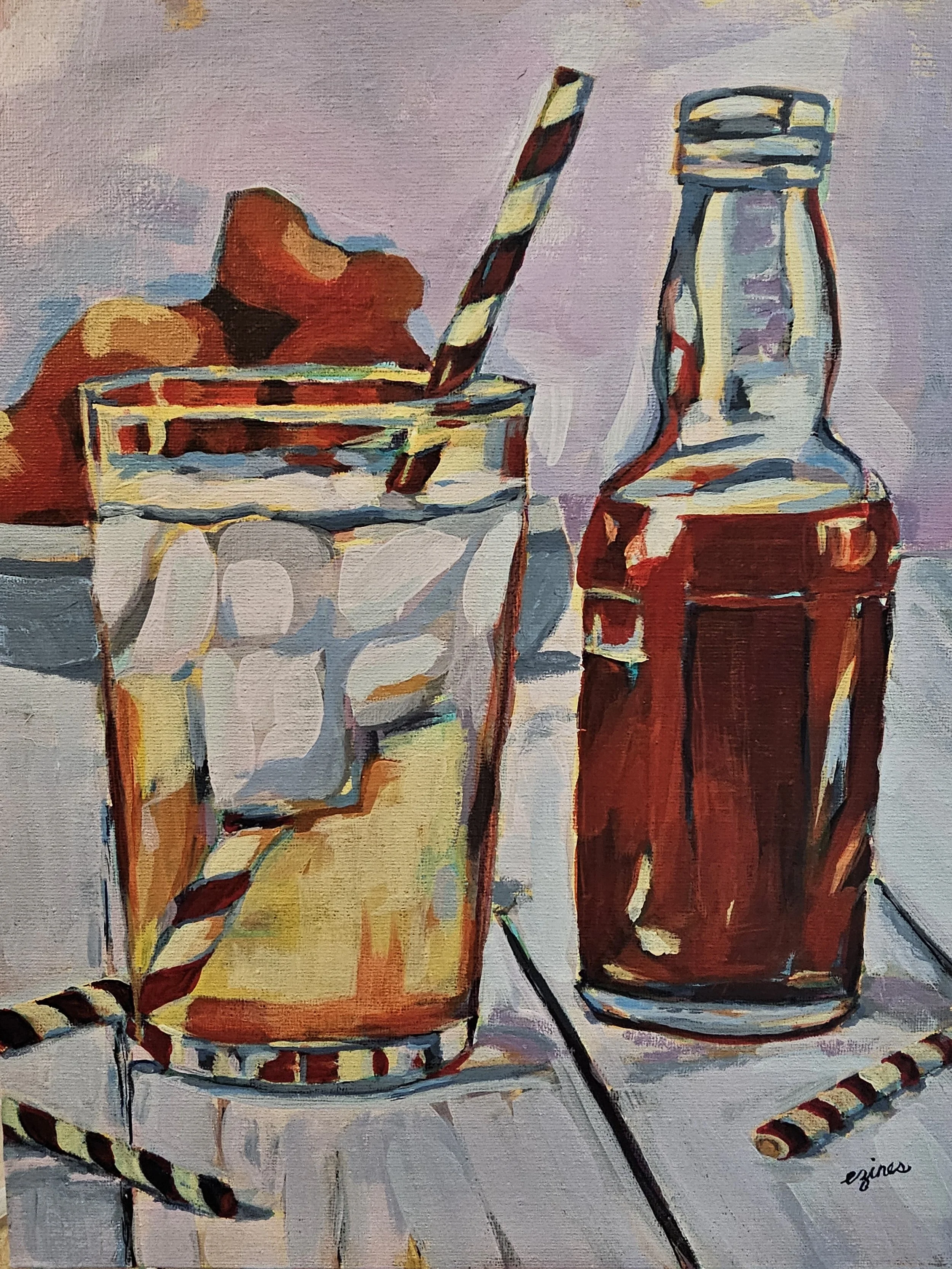 "Soda Pop" 11 in x 14 in, acrylic on canvas board
