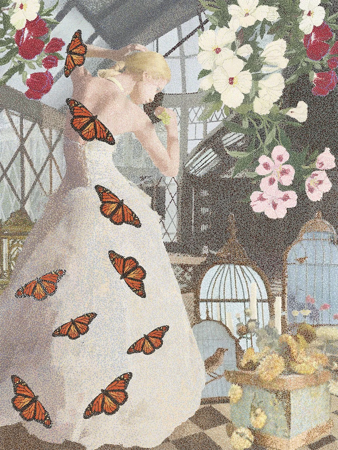 "Wink of An Eye" 28 in x 22 in, Digital Painting: Micro-Pointillism, Corel Painter