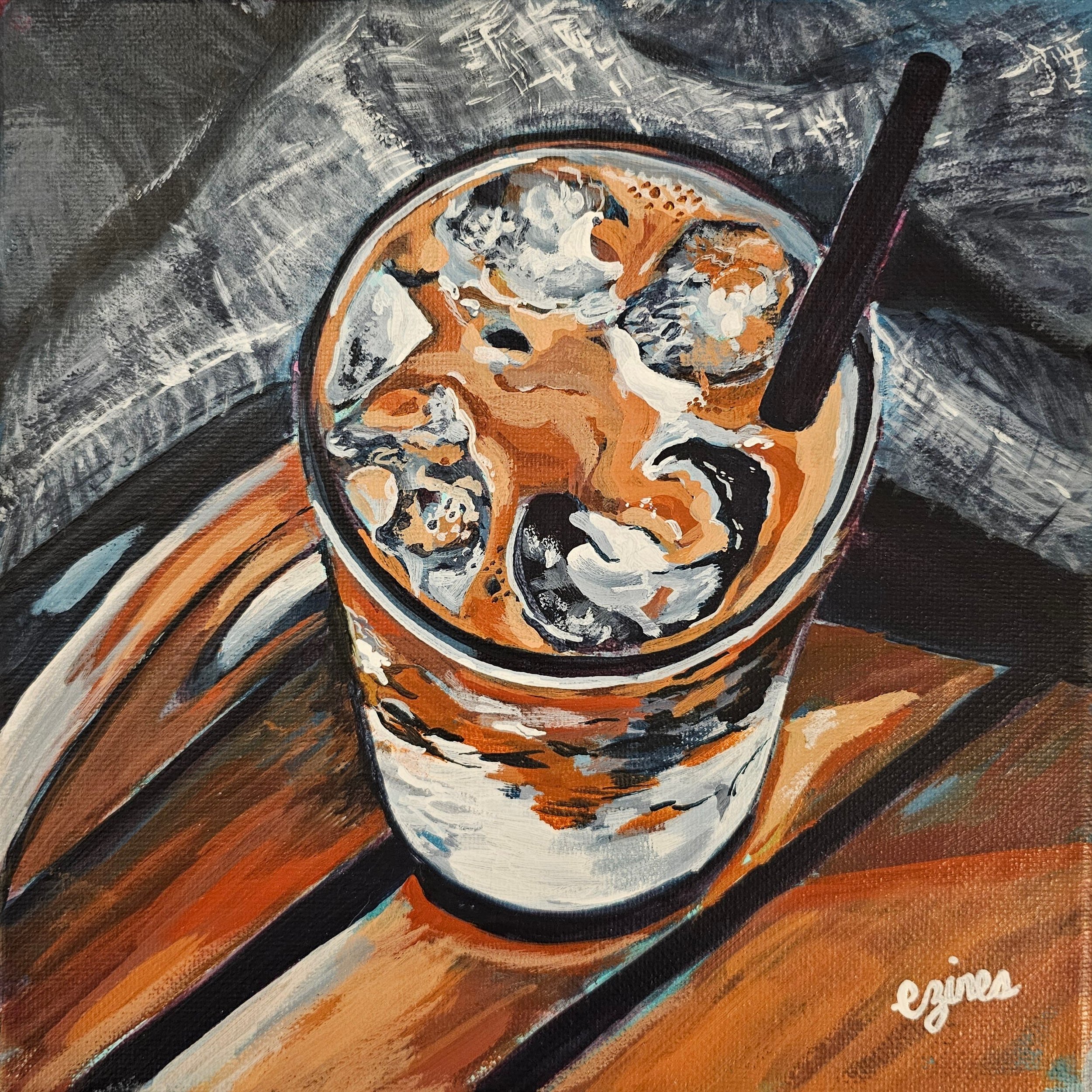 "Morning Crush" 8 in x 8 in, acrylic on stretched canvas