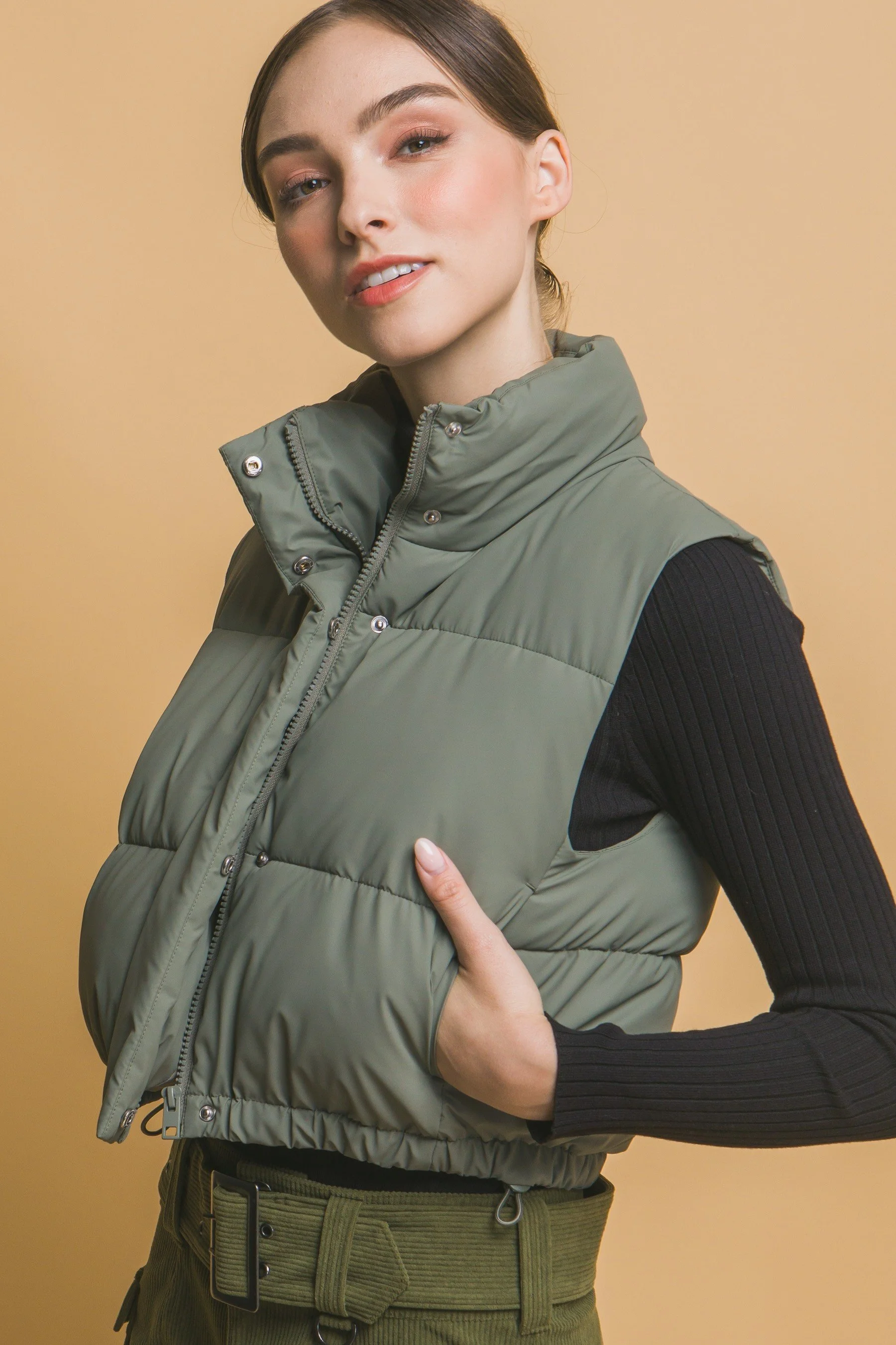 Raquel Puffer Vest - olive 1.jpg