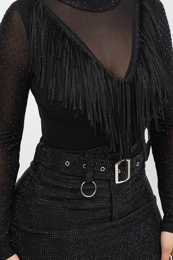 Cataleya Solid-neon Sheer Mesh Tassel Fringe Top - Black 1.jpg