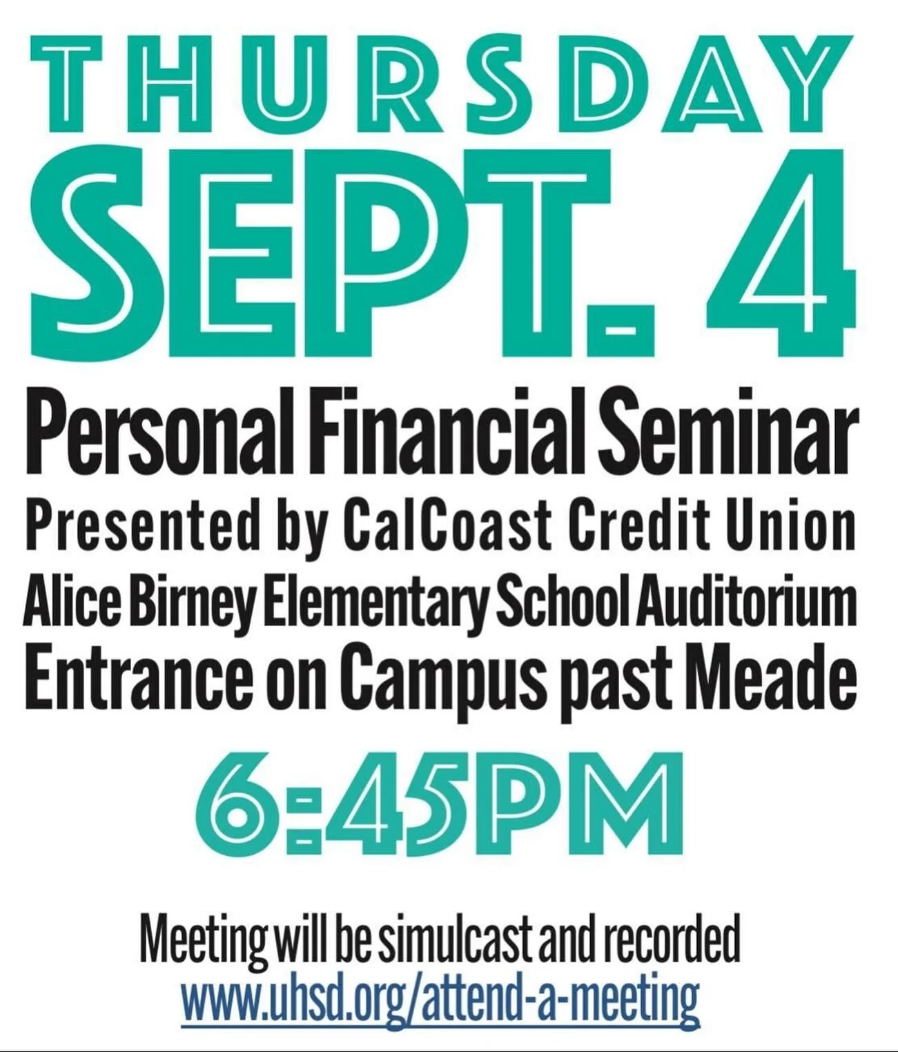 Join us for our first community meeting back from summer vacation featuring&hellip;.Personal Finances! @calcoastcu will be presenting to us on: 

✔️ how to budget
✔️ pay down debt effectively
✔️ develop good spending habits
✔️ plan for your future go