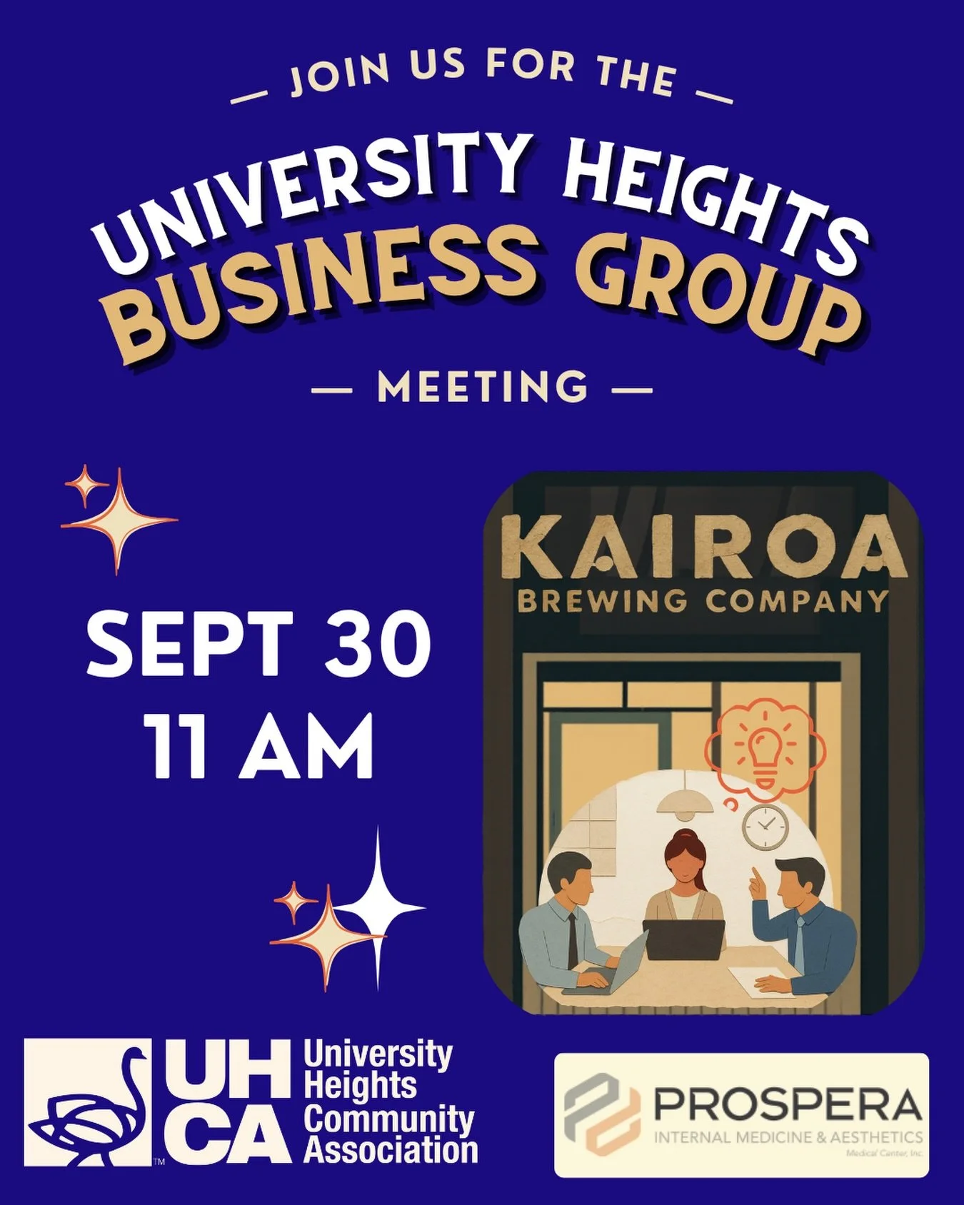 Our next UHCA Business Group Meeting is all about coming together, sharing ideas, and collaborating on what&rsquo;s next and what matters in University Heights.

Among many other things, we&rsquo;re excited to roll out our new UH Discount Card! 
If y