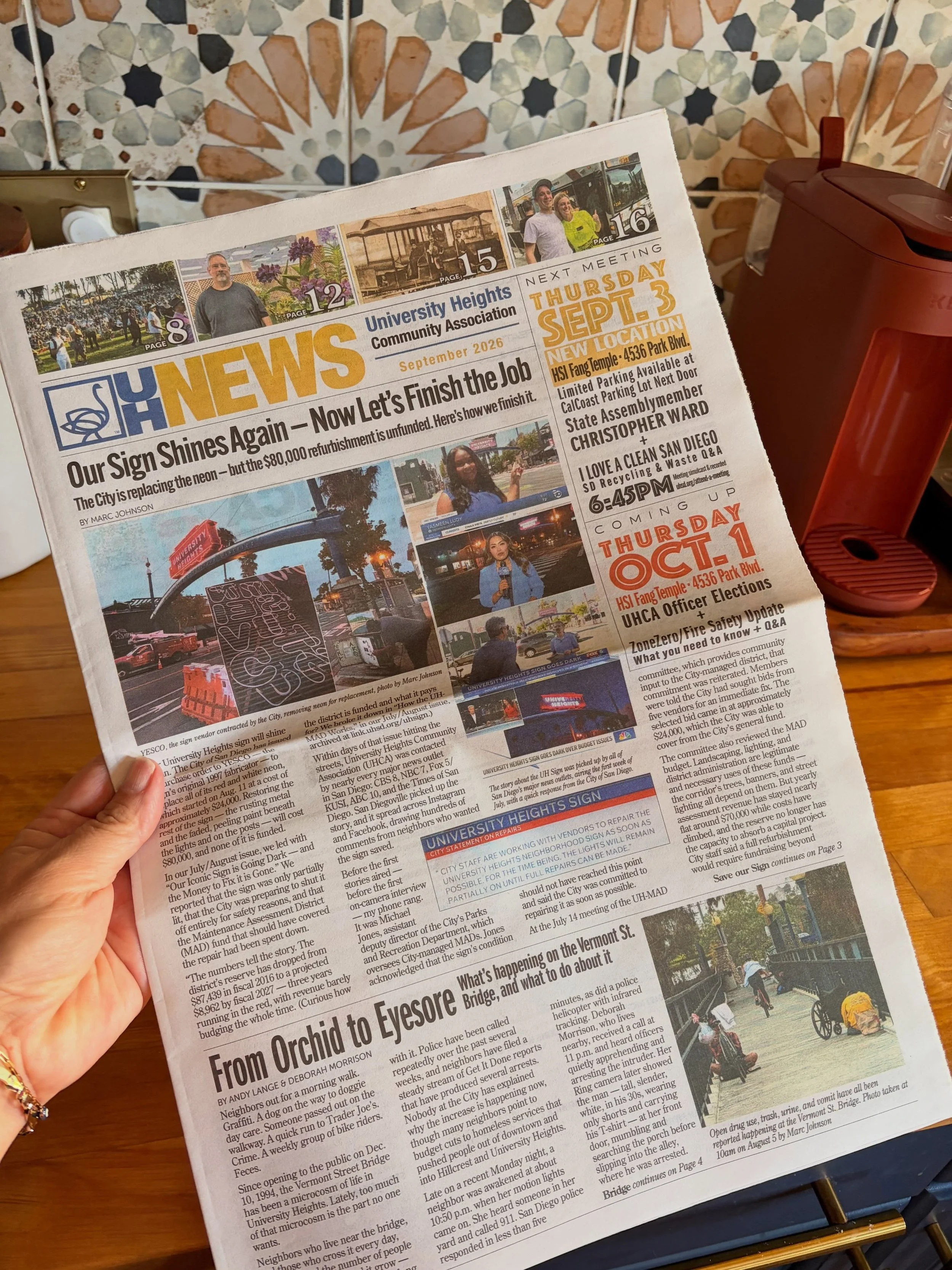 NEW ISSUE ALERT - September UH News is out! 

This month: our neon University Heights sign is shining again - but the $80K full refurbishment still needs funding, and we&rsquo;re breaking down how to finish the job. Plus, a look at what&rsquo;s happe