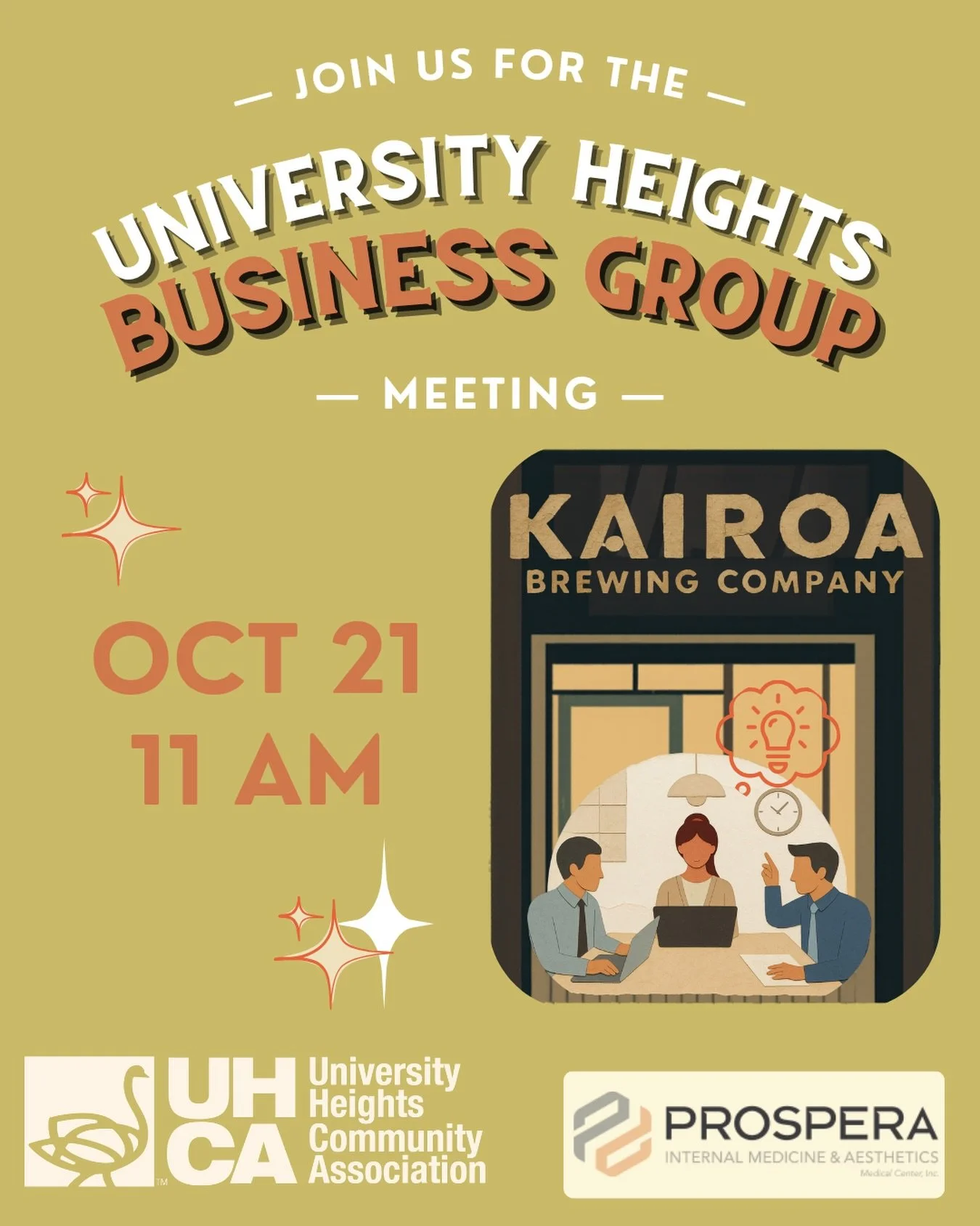 Are you a University Heights business owner, manager, or simply someone who wants to be more involved in shaping what&rsquo;s happening in our neighborhood? Come join us!

October 21 at 11 AM
@kairoabrewingcompany 

We&rsquo;ll be talking about what&