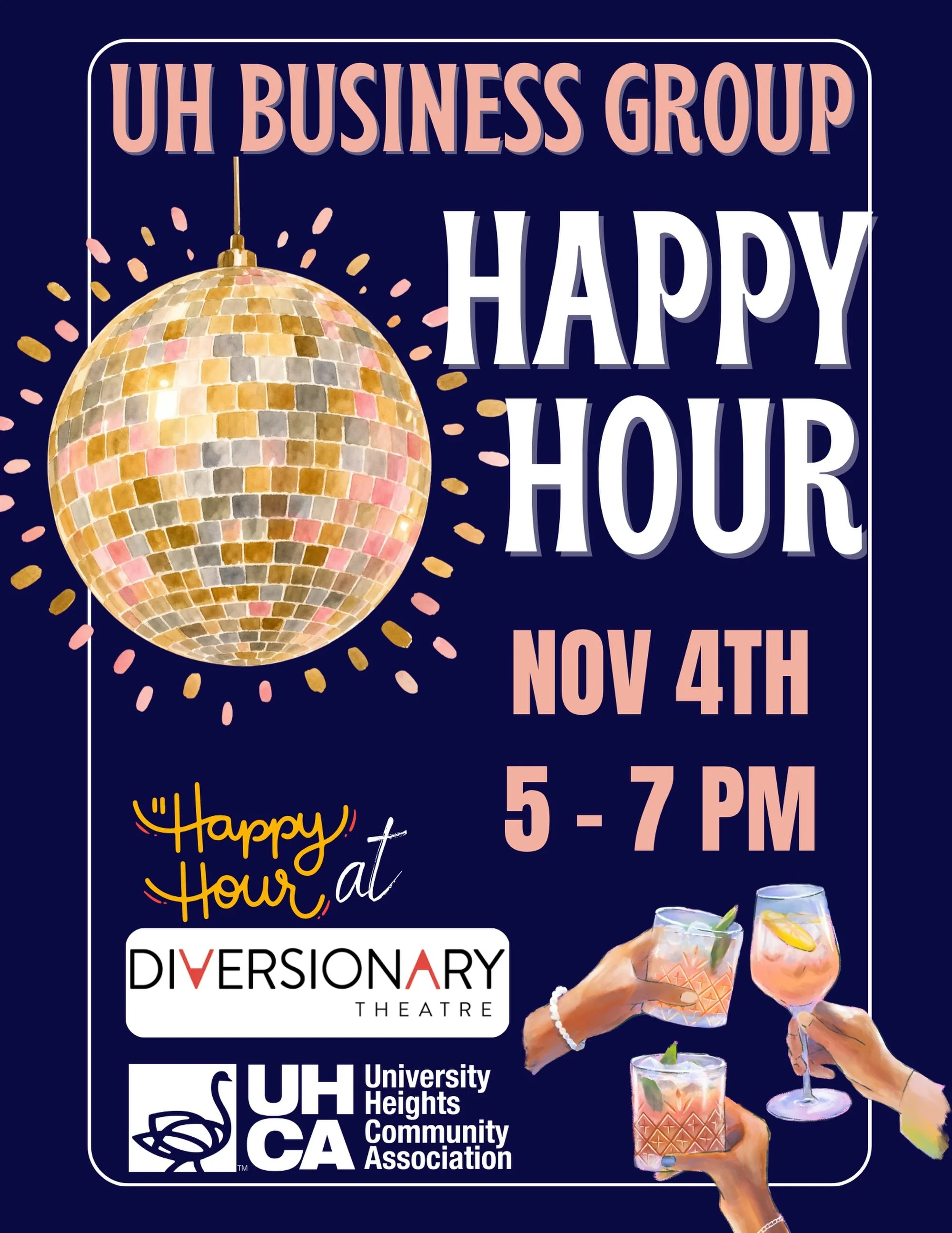 It&rsquo;s time to mix, mingle and meet the people helping make University Heights such a great place to live, work and play!

Join us for the first-ever UHCA Business Networking Happy Hour at @clarkcabaret at @diversionarysd on Wednesday, November 4